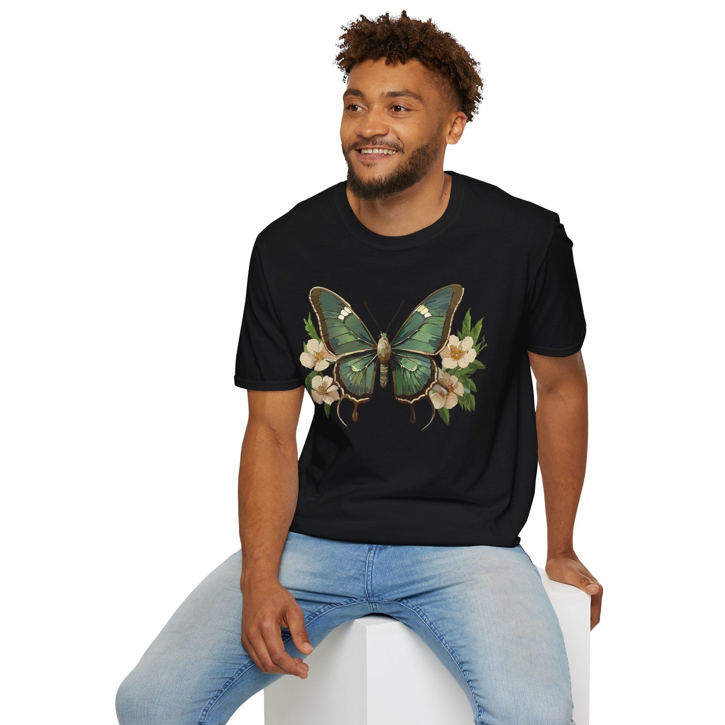 Butterfly Shirt Monarch Style Unisex T Shirt Gildan Softstyle 64000 100 Percent Ring Spun Cotton