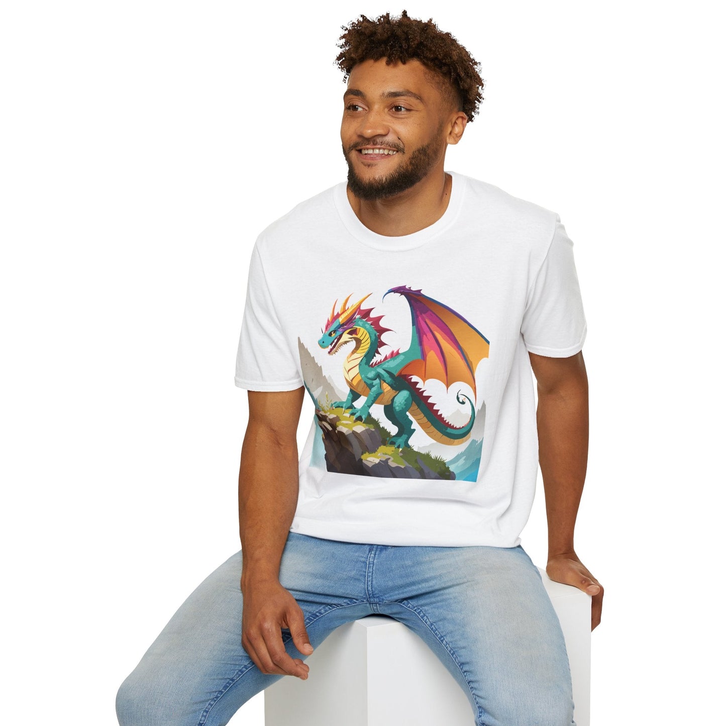 Dragon T Shirt Unisex Dragon Shirt With Animal Art Design Softstyle Cotton Tee Shirt