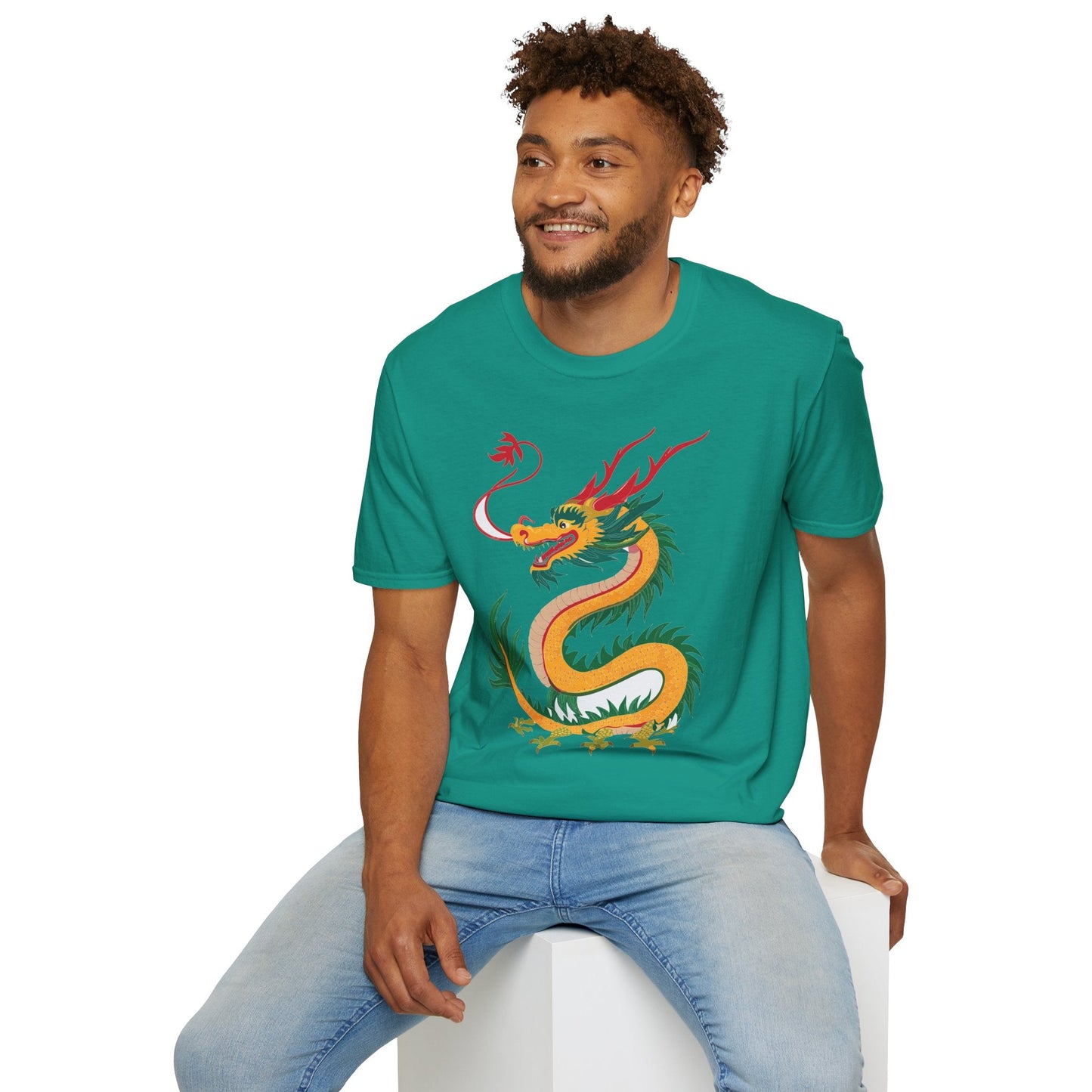 Dragon T Shirt Unisex Dragon Shirt Animal Shirt Gildan Softstyle 64000 100 Percent Cotton Tee