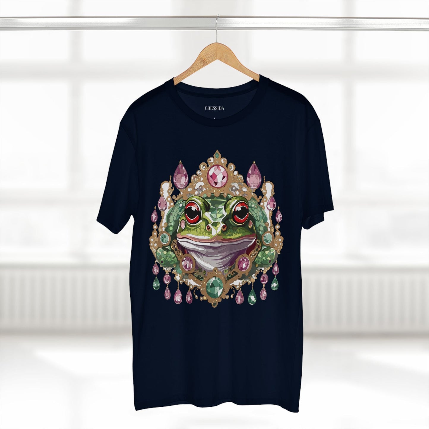 Frog Graphic Unisex 100 Cotton Tee With Unique Animal Golden Medallion Art Design 26