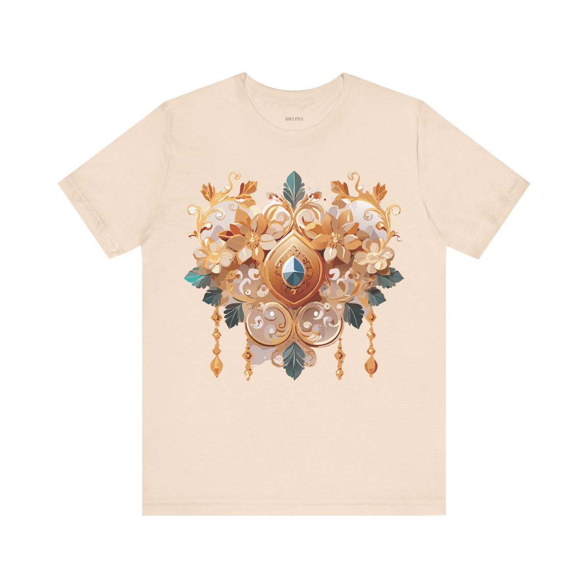 Jewelry Graphic Unisex Cotton Bella+Canvas Tee with Gemstones Art Design m30
