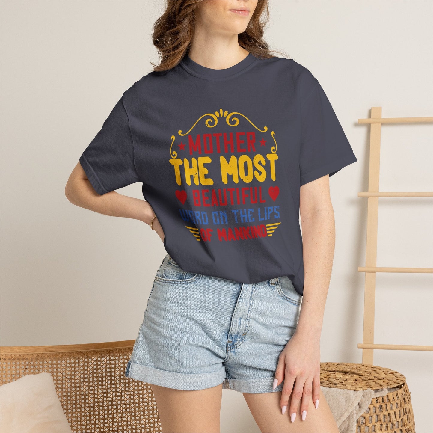 Mom T-shirt Mother Day Mama Tee Unisex Comfort Colors Garment-Dyed Cotton h84