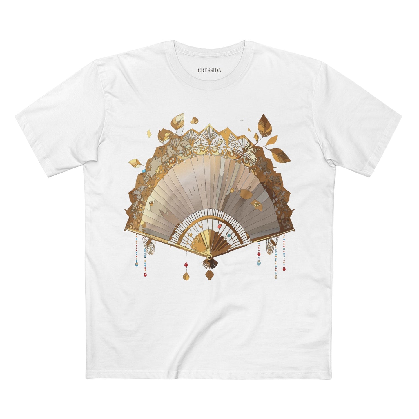 Antique Fan Graphic Design T-Shirt Unisex 100 Cotton Floral Carnival Artwork Tee 12
