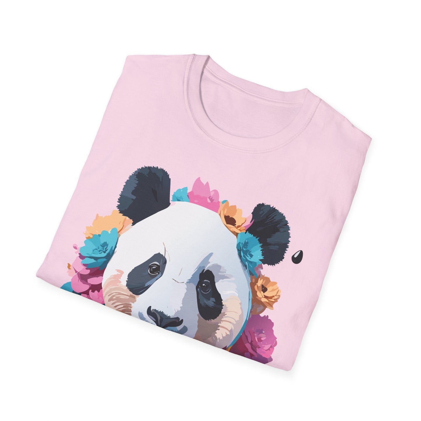 Unisex Panda Shirt Softstyle Cotton Tee For Everyday Wear With Cute Animal Print