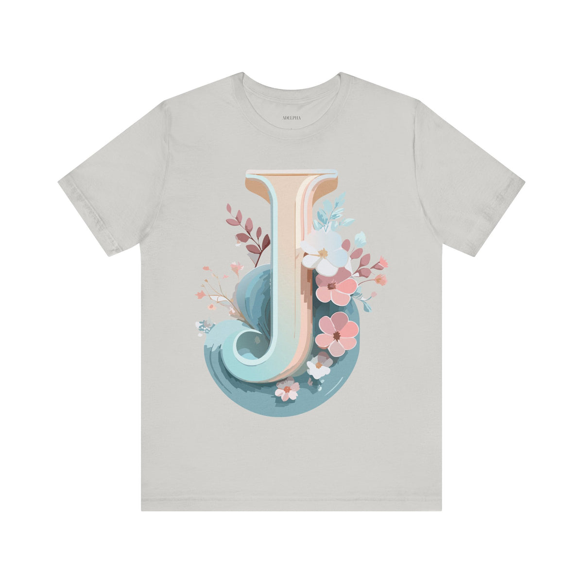 Letter J Graphic Unisex Cotton Bella+Canvas Tee with Art Letter Design