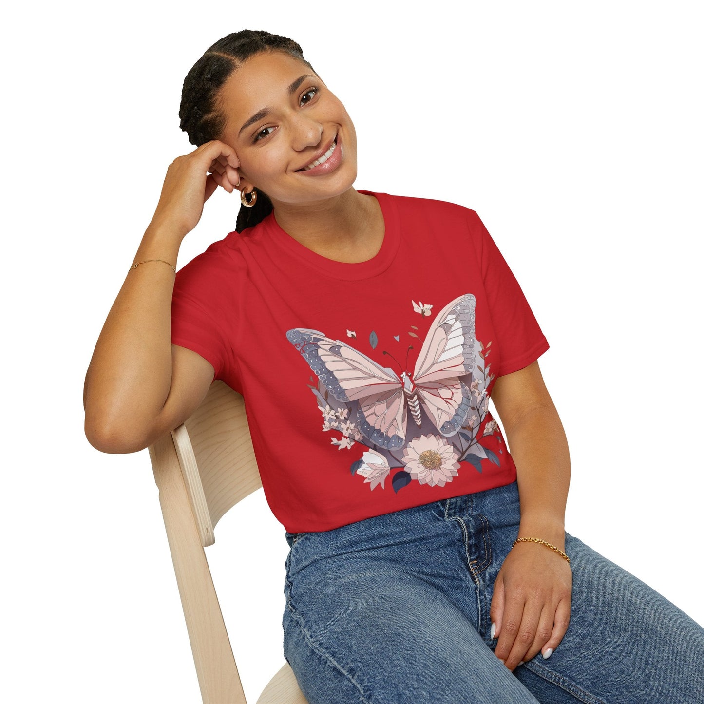Butterfly Shirt Unisex Gildan Softstyle 64000 Monarch Butterfly Tee 100 Percent Ring Spun Cotton