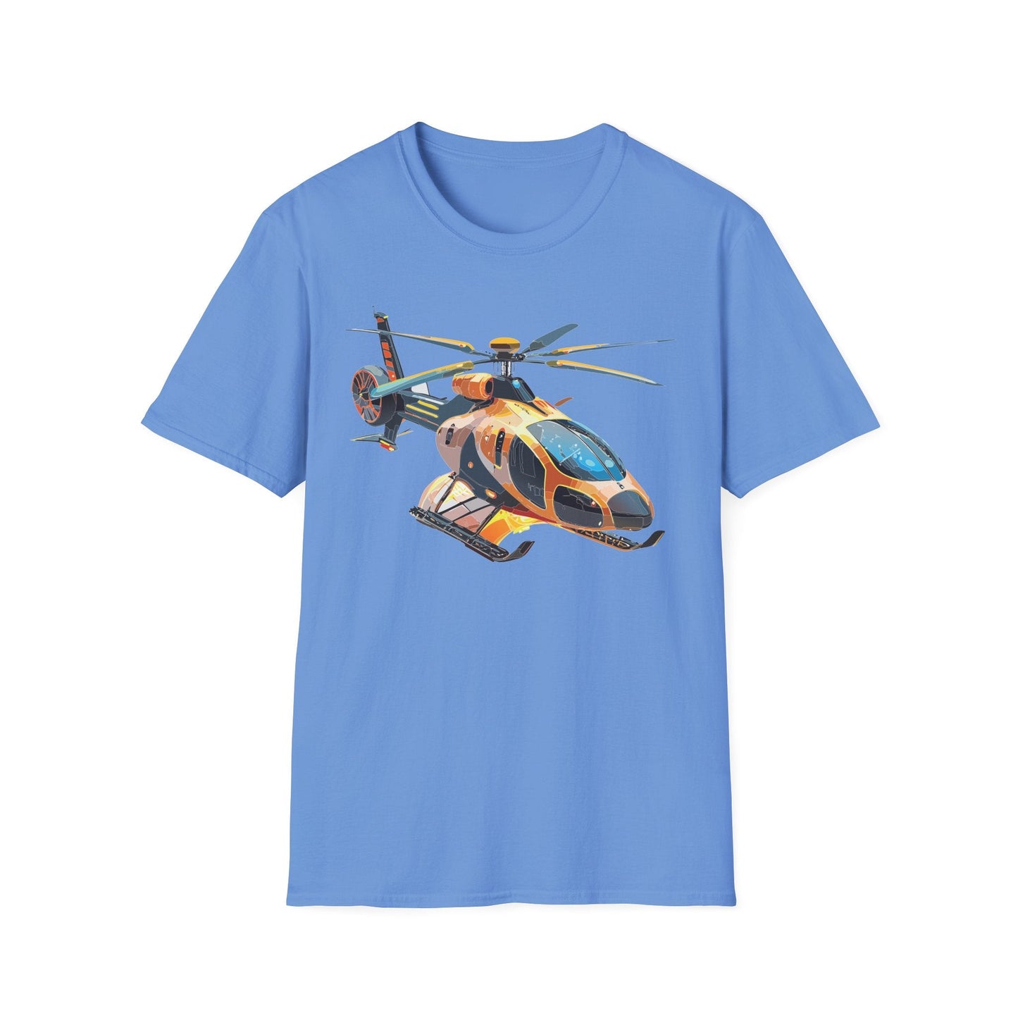Unisex Helicopter Chopper T Shirt Softstyle 64000 Gildan Durable Lightweight Tee Design