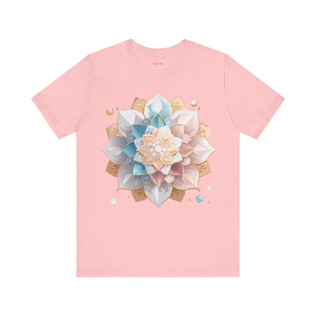 Mandala Graphic Unisex Cotton Bella+Canvas Tee with Floral Art Design d22