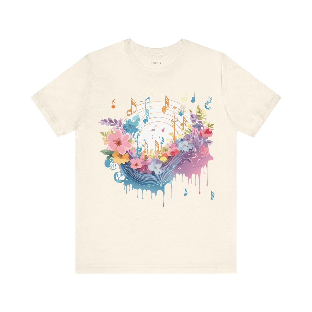 Music Graphic Unisex Cotton Bella+Canvas Tee with Art Design m170