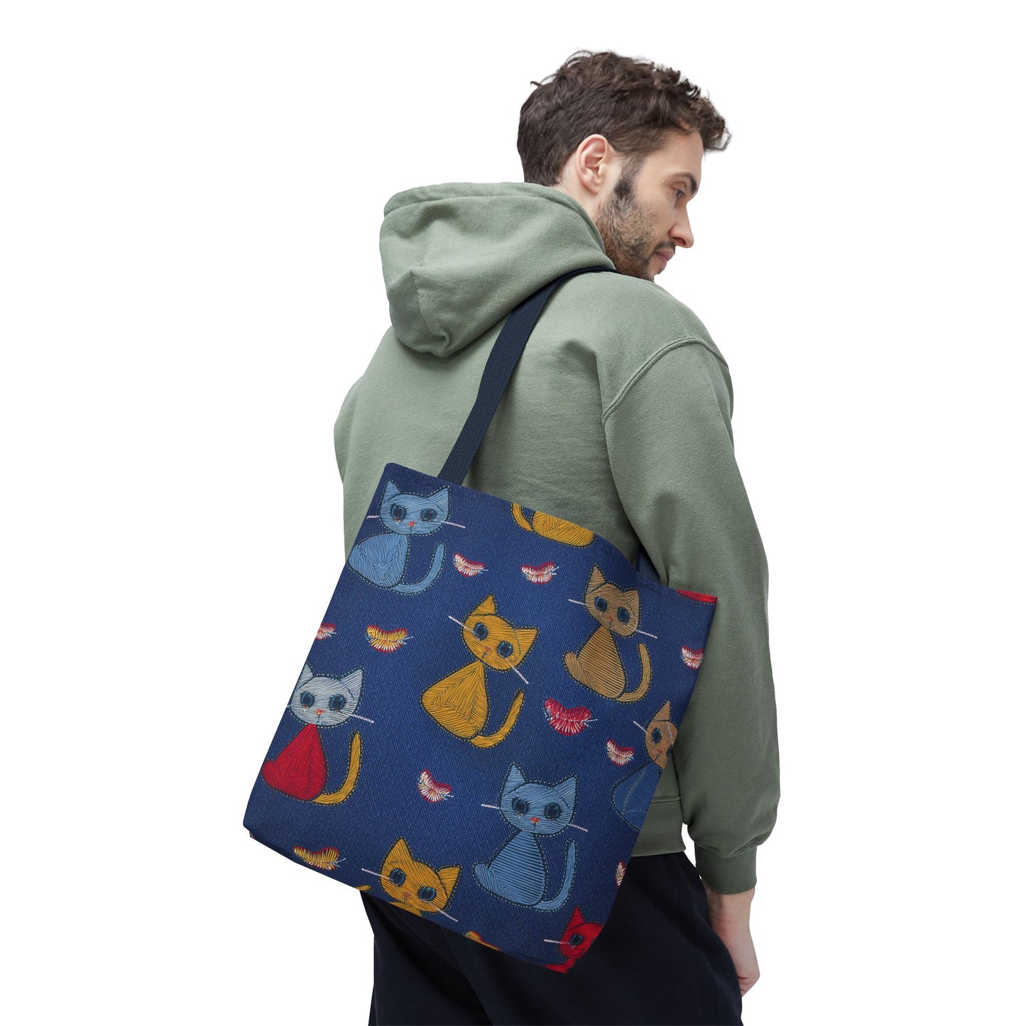 Love Day Graphic Design Denim Fabric Imitation Print Unisex Canvas Bag POLY 3 Sizes Tote Bag 201-16