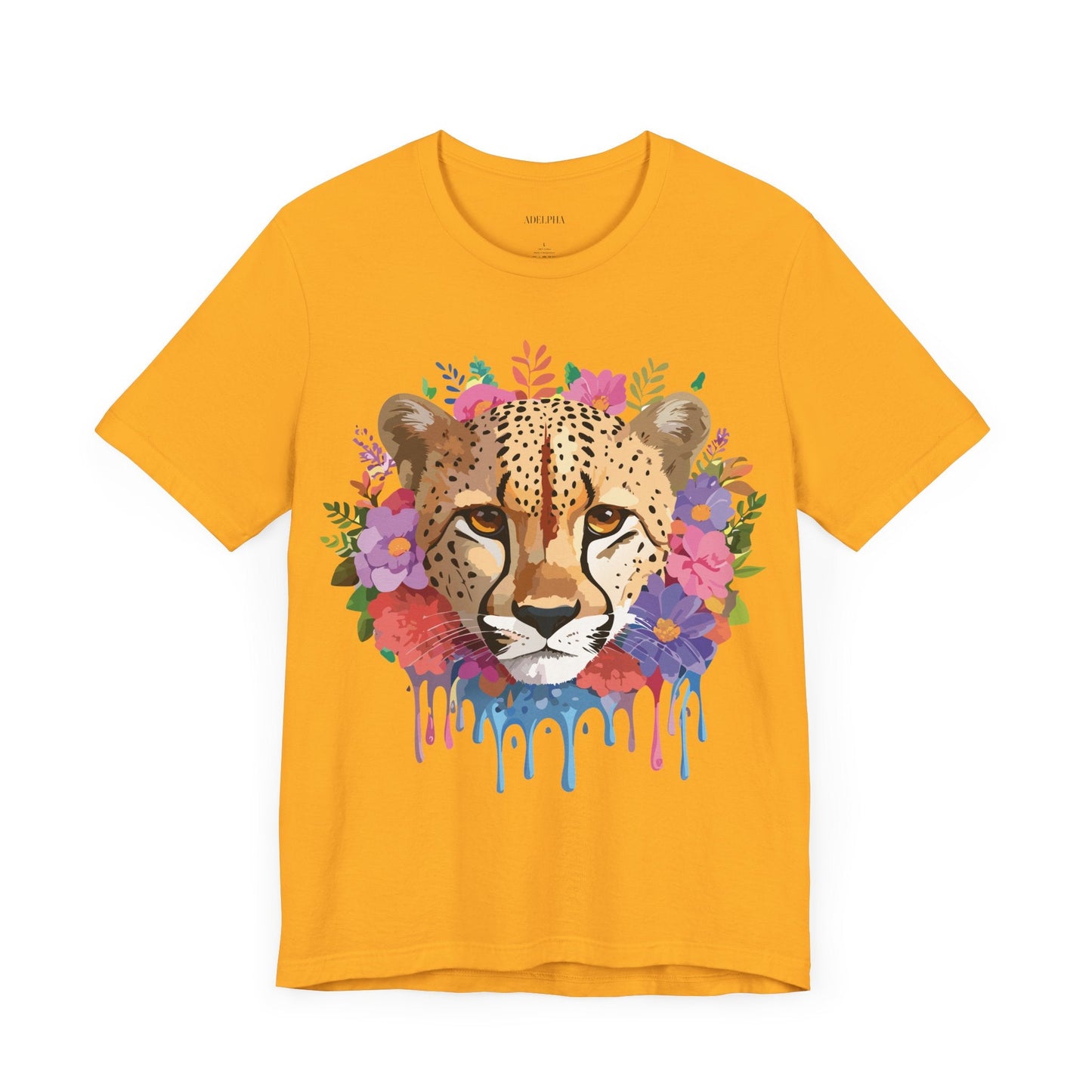 Adelpha Cheetah Graphic Tee Unisex Short Sleeve Art Shirt Original Artwork