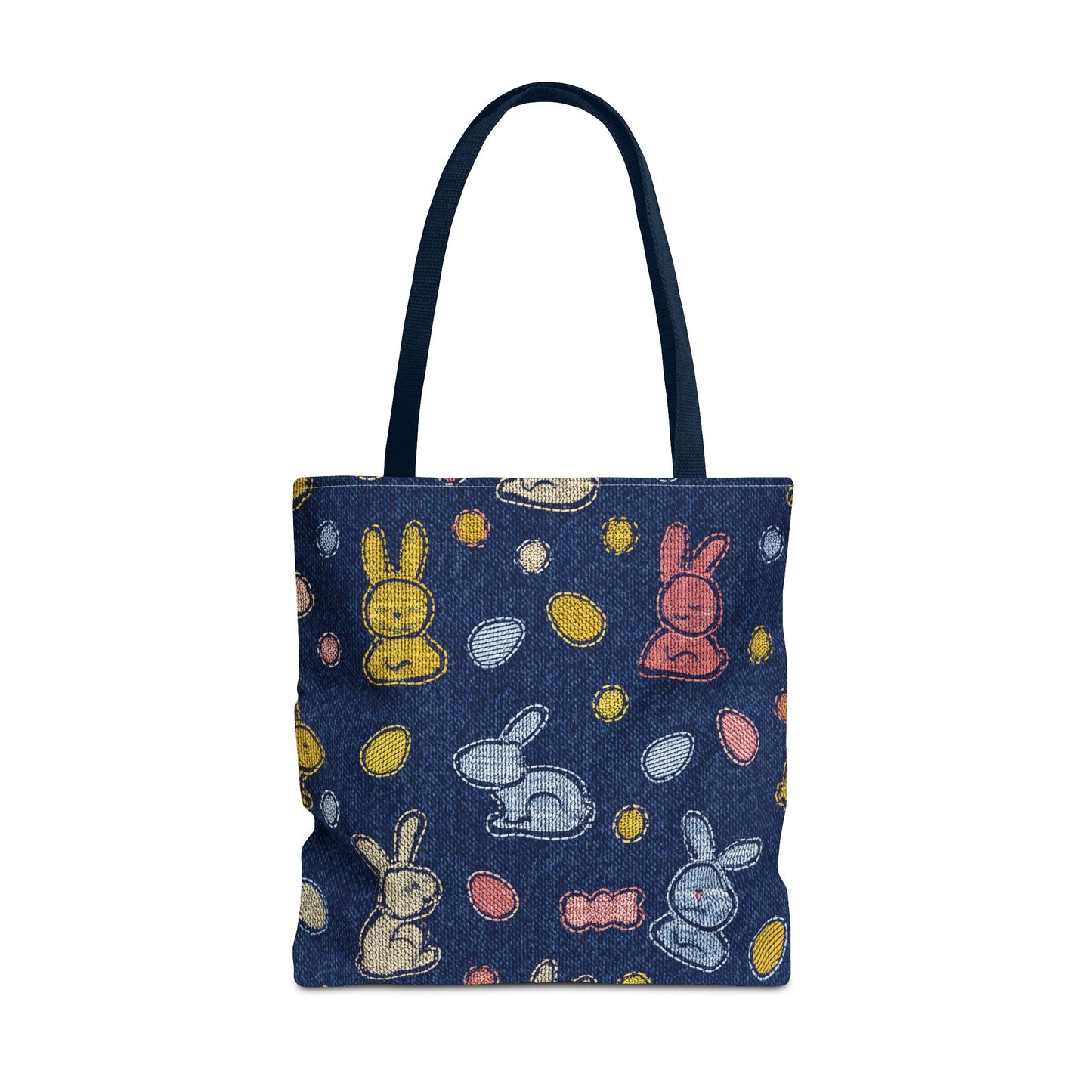 Easter Graphic Design Denim Fabric Imitation Print Unisex Canvas Bag Poly Spun 3 Sizes Tote Bag 204-1