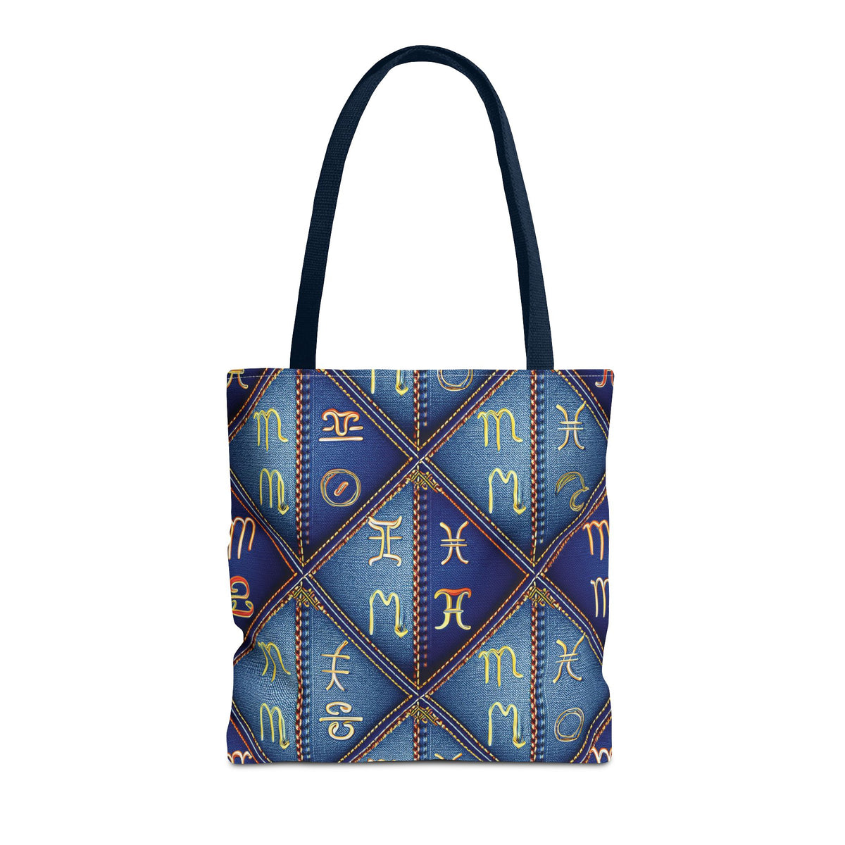 Denim Fabric Imitation Print Unisex Canvas Bag Poly Spun 3 Sizes Tote Bag 184-7