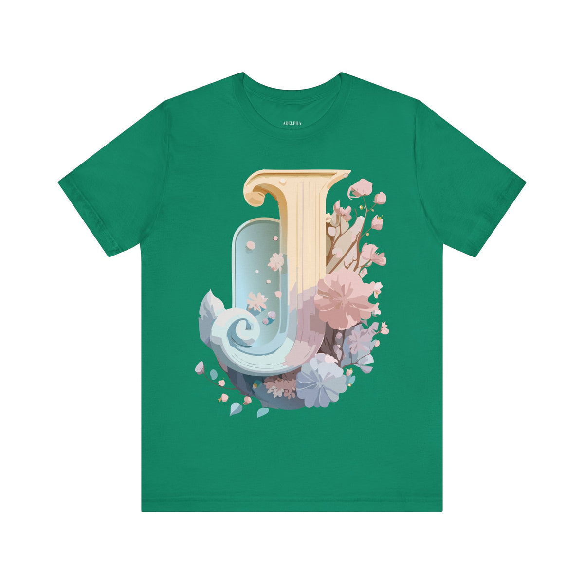 Letter J Graphic Unisex Cotton Bella+Canvas Tee with Art Letter Design
