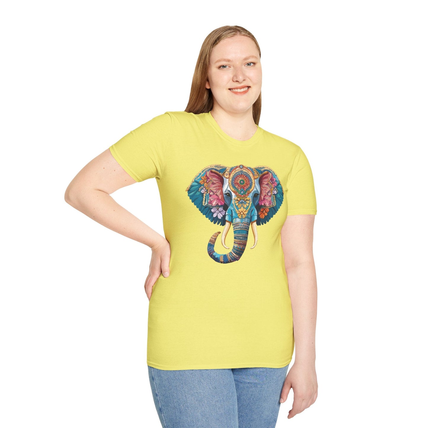 Unisex Elephant Graphic T Shirt Cartoon Elephant Tee Gildan Softstyle 64000 Premium Cotton