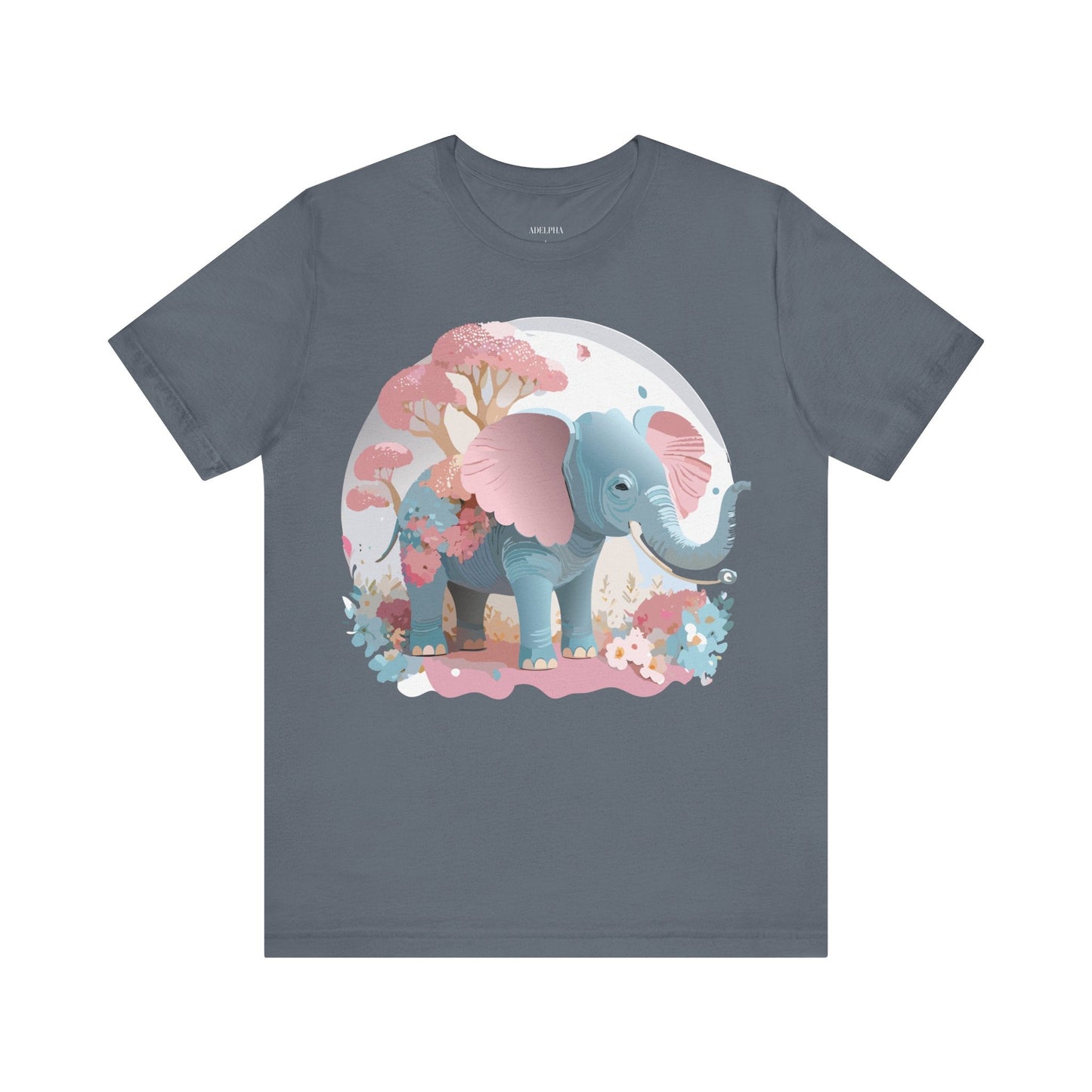 Adelpha Graphic Tee Unisex Vintage Inspired Artwork Elephant Short Sleeve Shirt Premium