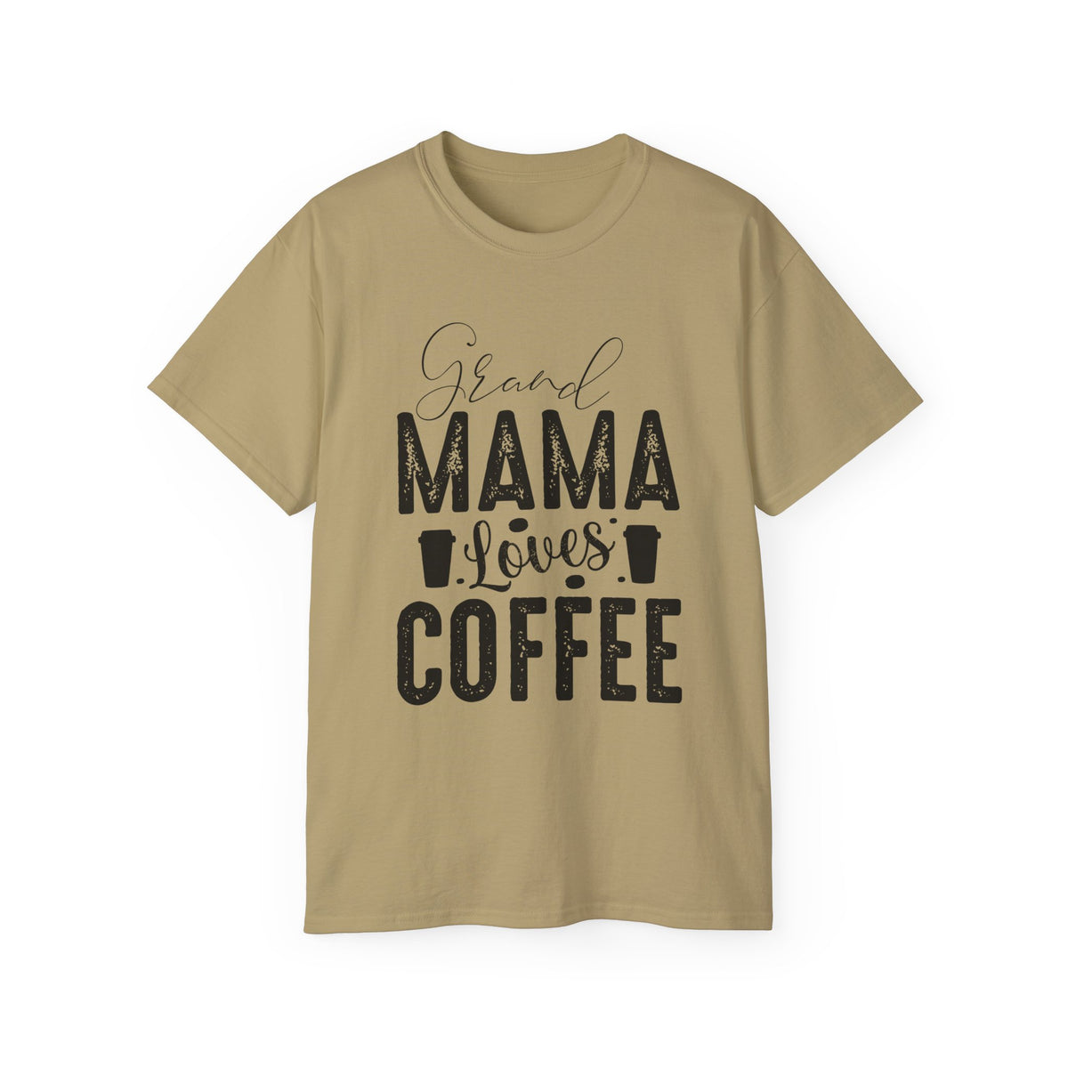 Mama Loves Coffee T-Shirt | Vintage Script Coffee Mom Tee