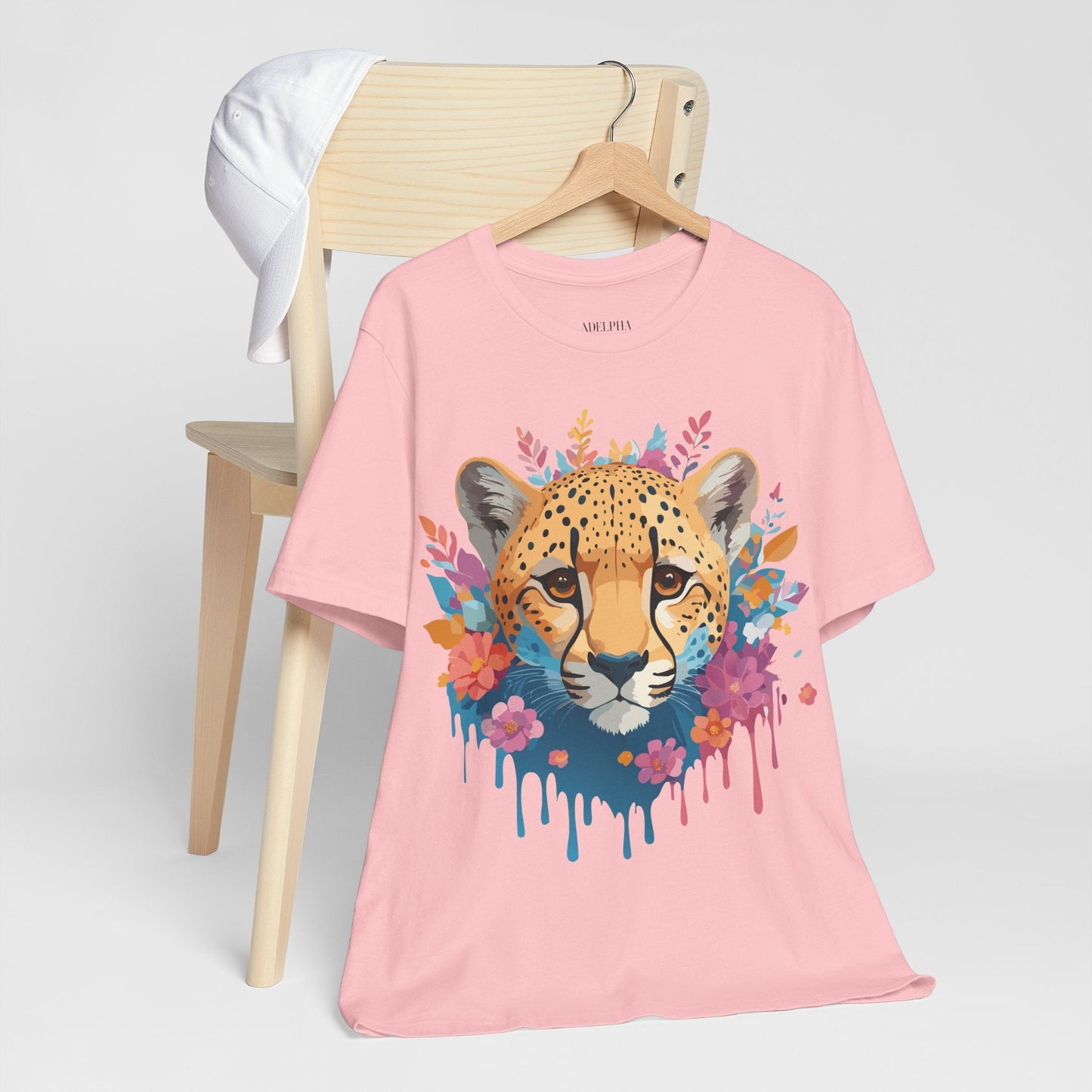 Adelpha Cheetah Graphic Tee Unisex Vintage Inspired Artwork Short Sleeve Jersey