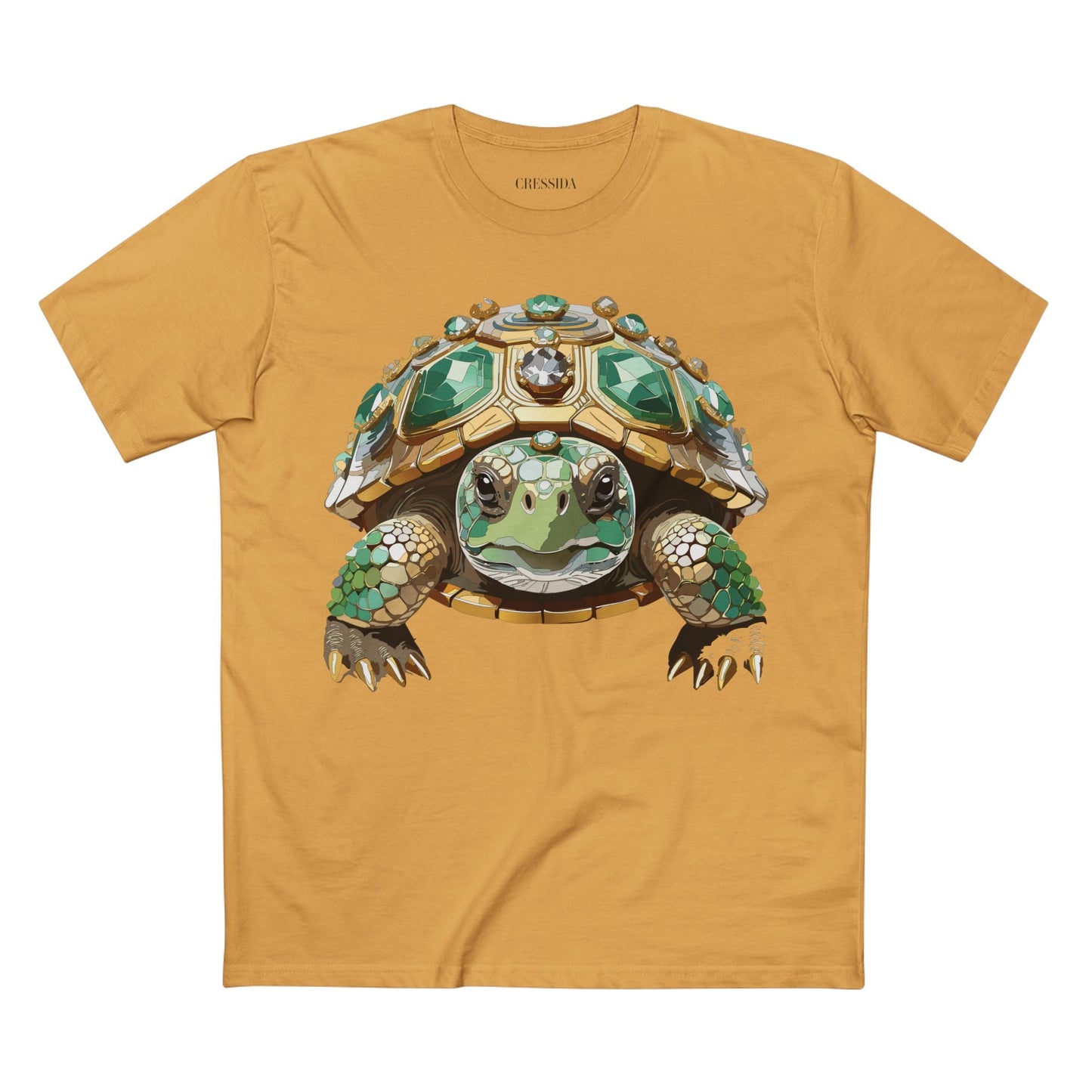 Turtle Graphic Unisex 100 Cotton Tee With Unique Animal Golden Medallion Art Design 31