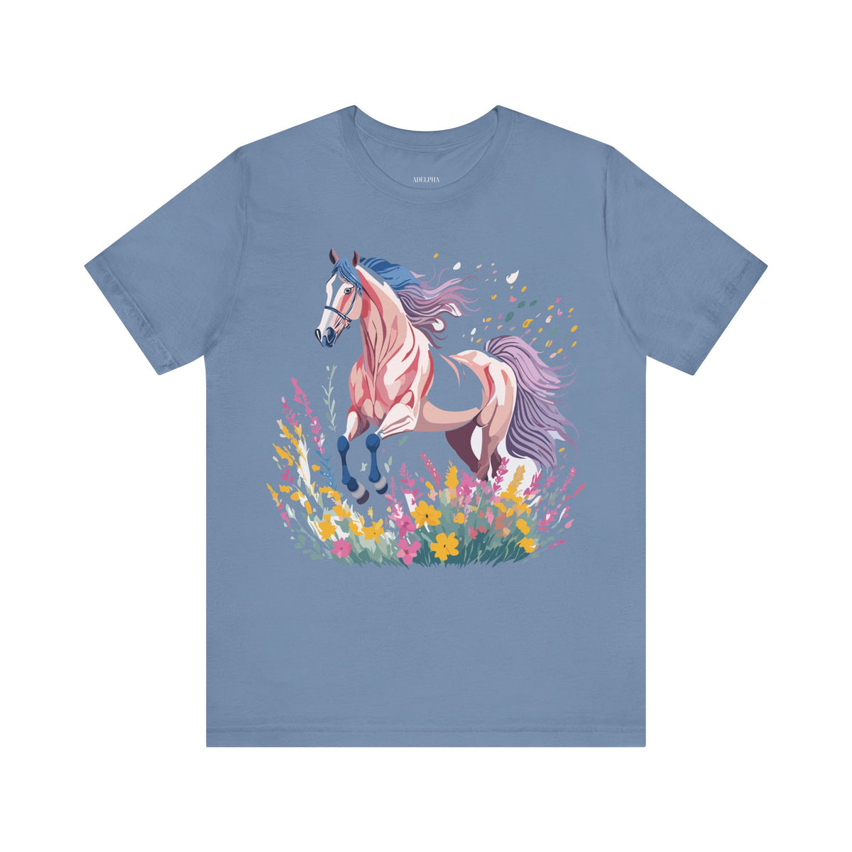 Horse Graphic Unisex Cotton Bella+Canvas Tee with Art Animal Design e27