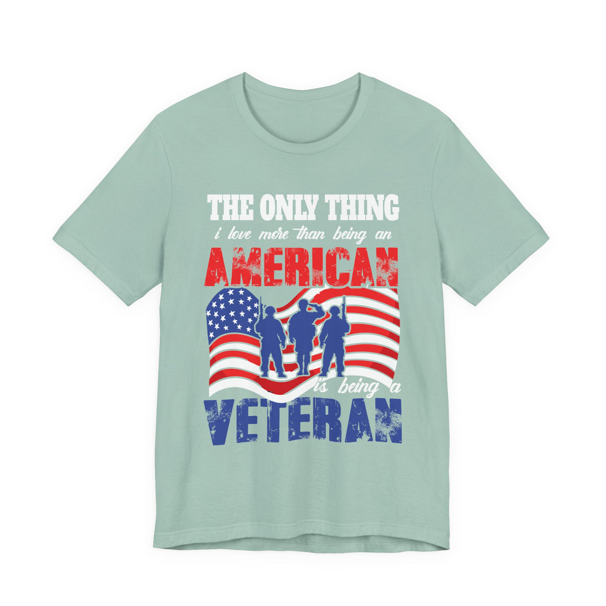 American Veteran silhouette flag T-Shirt Patriotic Veteran Unisex Cotton Tee v8