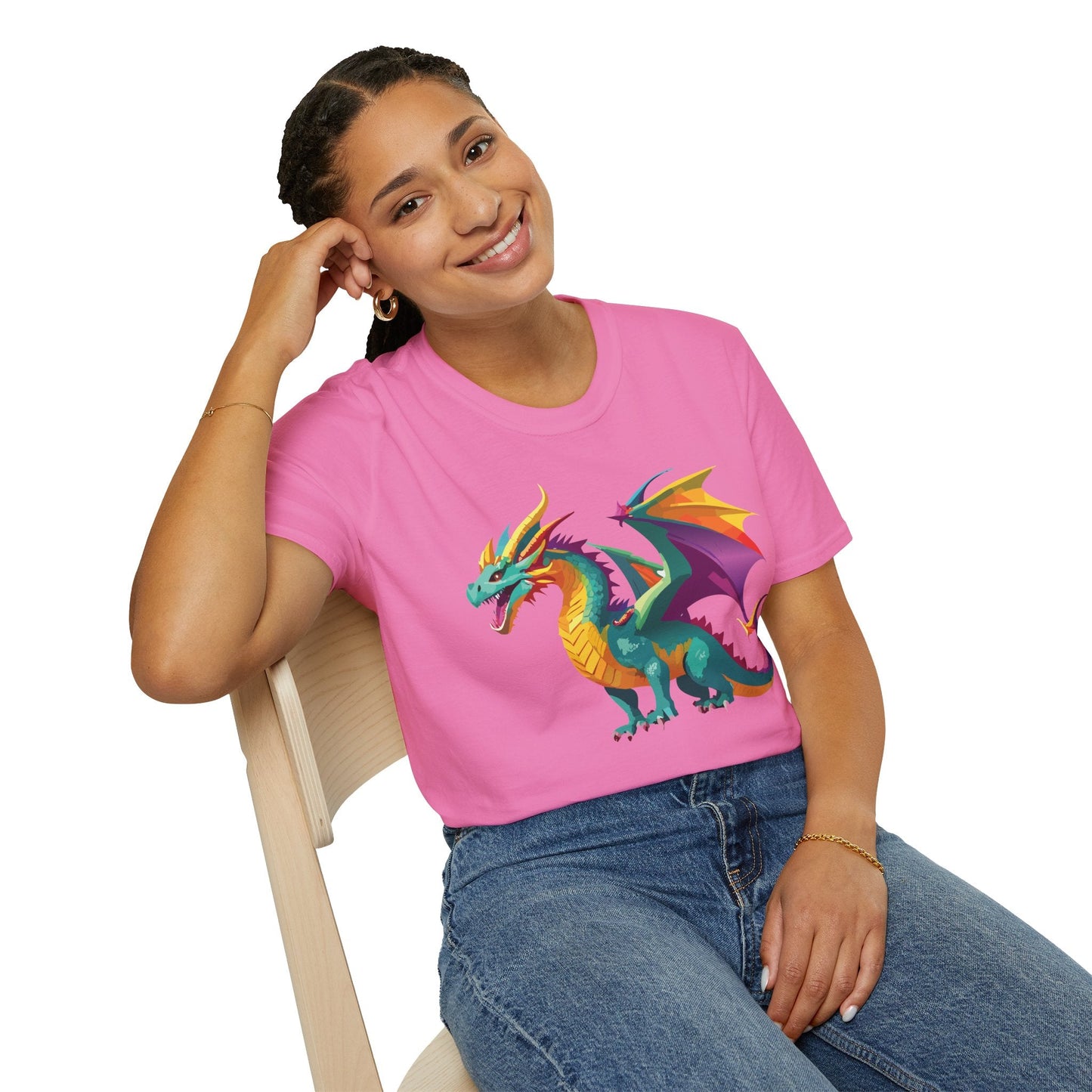 Dragon Graphic Unisex Cotton Softstyle Art Design Tee With Animals 10