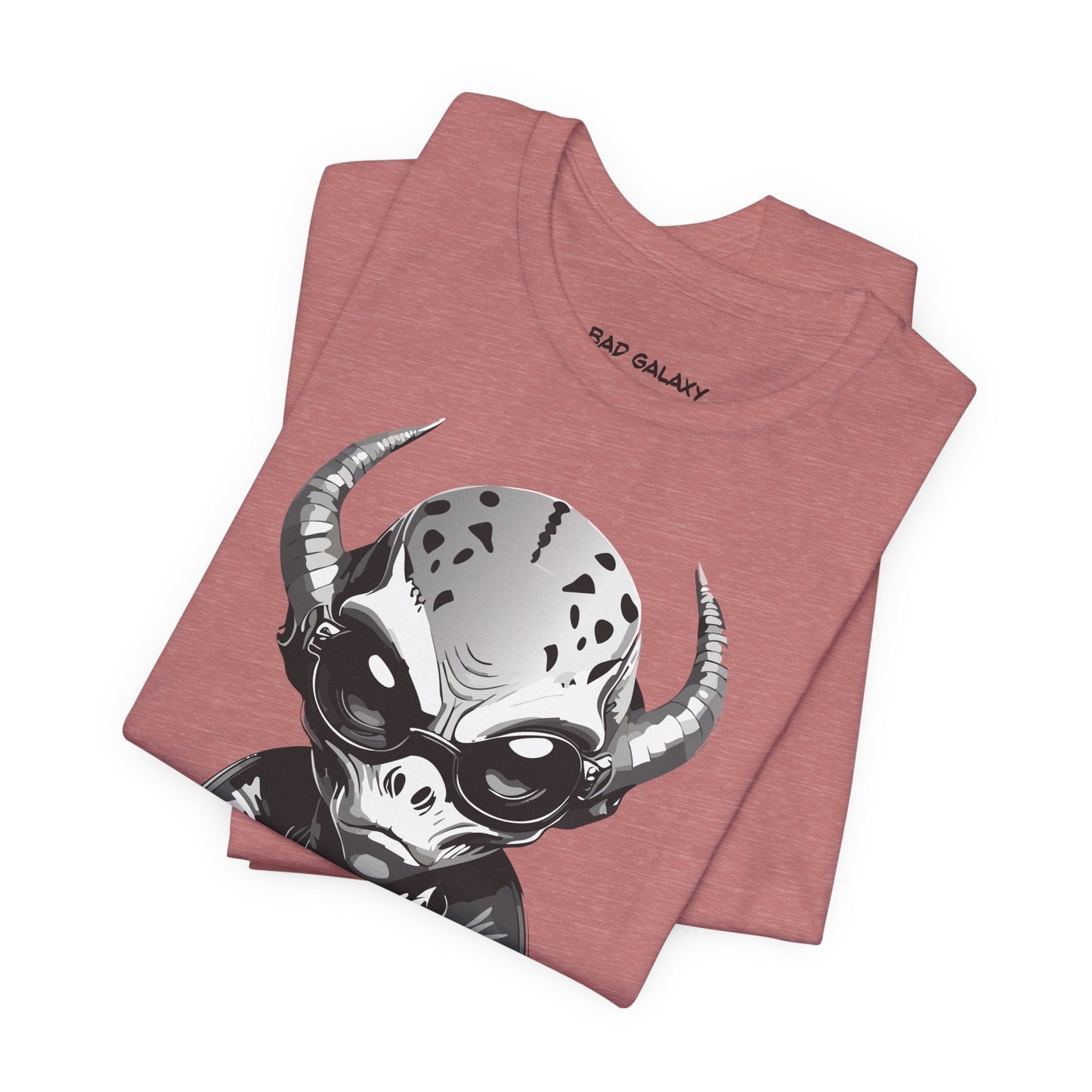 Alien Graphic Tee Shirt From Bad Galaxy Made To Order In USA 100 Percent Cotton Eco Friendly Inks