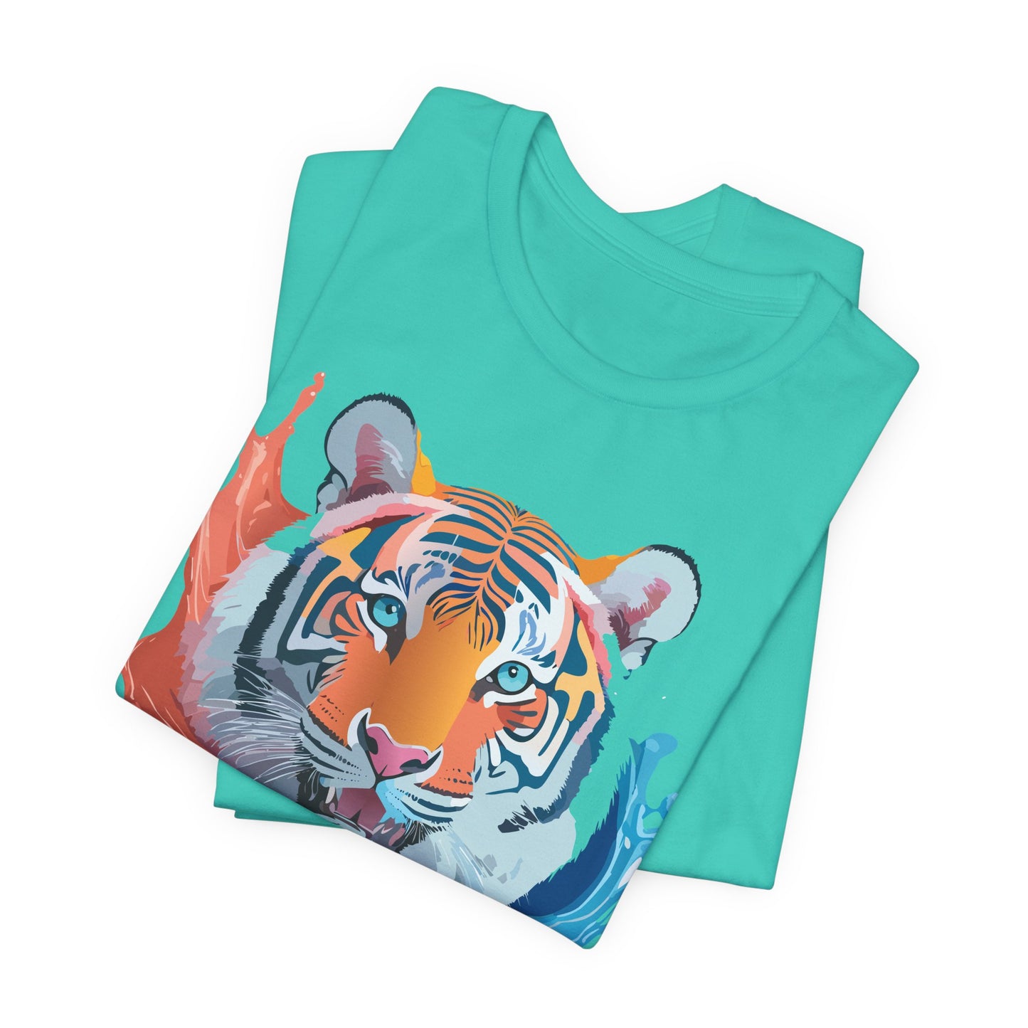Unisex Tiger Tee, Animal Shirt, Tee Shirt with Tiger, Art T-Shirt, Animal Tees, Big Cat Shirt, Art Design T-Shirt 5