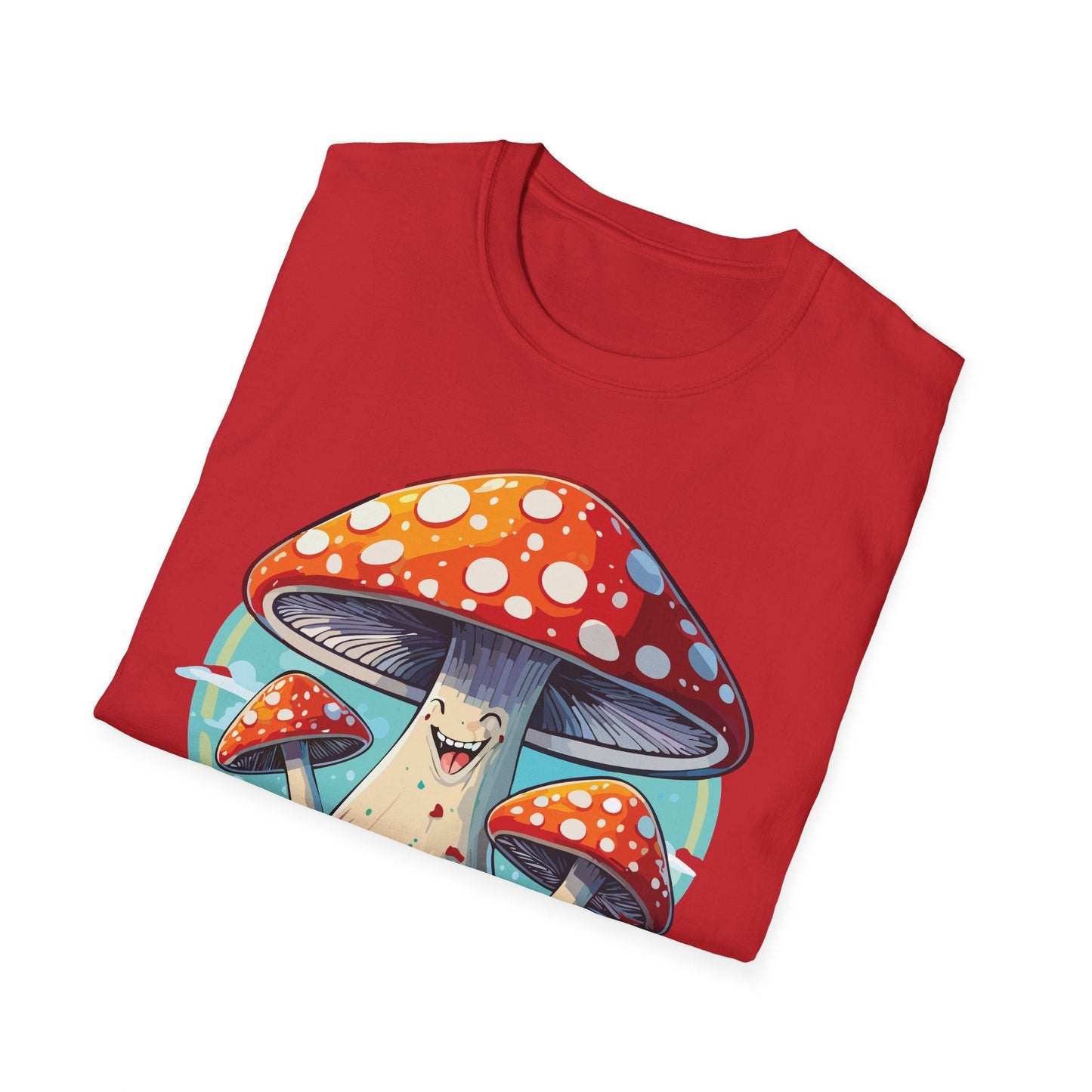 Funny Mashroom Graphic Unisex Softstyle Cotton With Cartoon Illustration Design 17