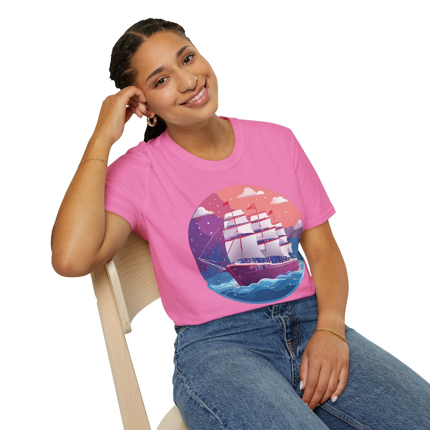Unisex Gildan Softstyle 64000 T Shirt Ship Frigate Vessel Tee For Maritime Enthusiasts