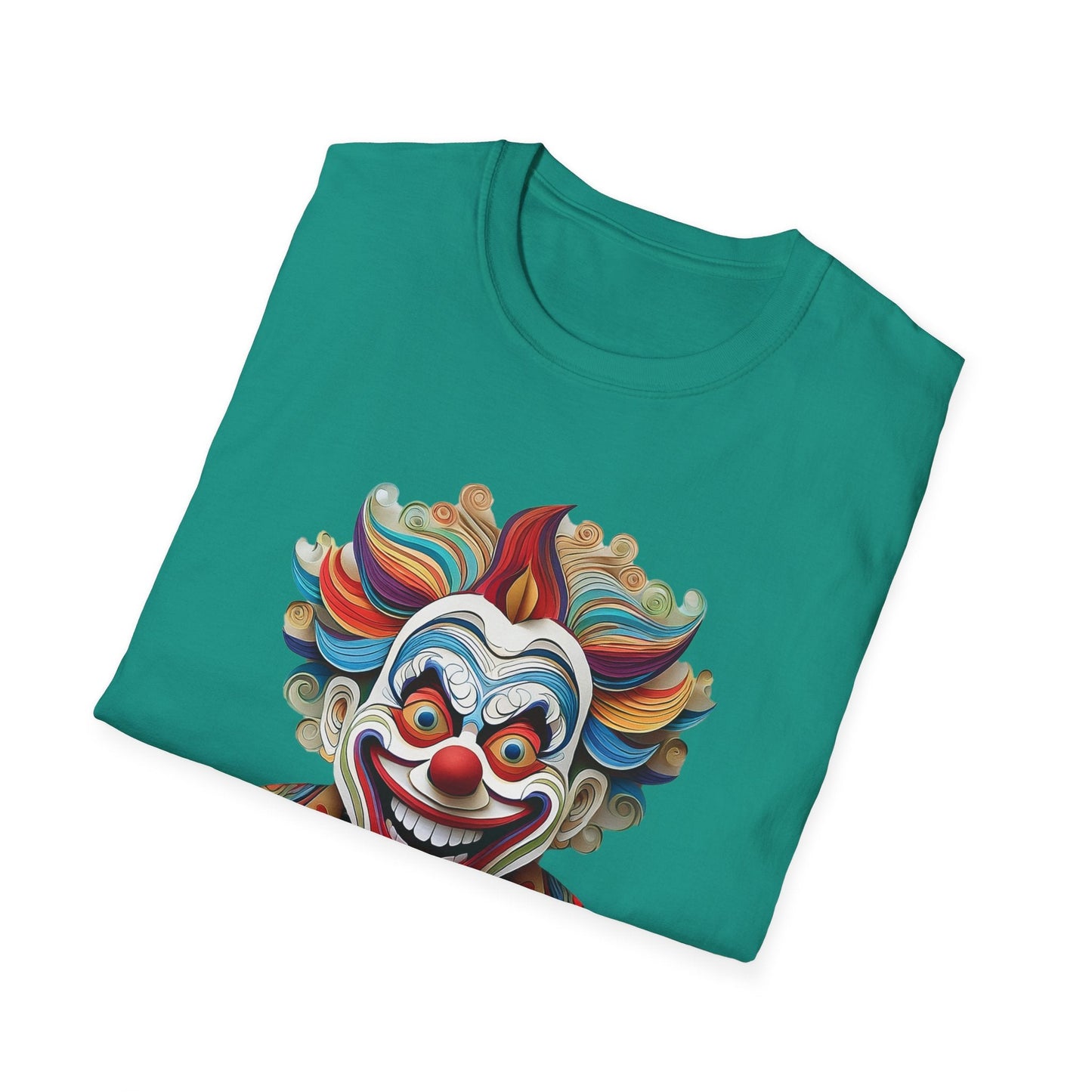 Graphic Clown Themed Unisex Softstyle Tee Funny Man Circus Scary Man Gildan 64000