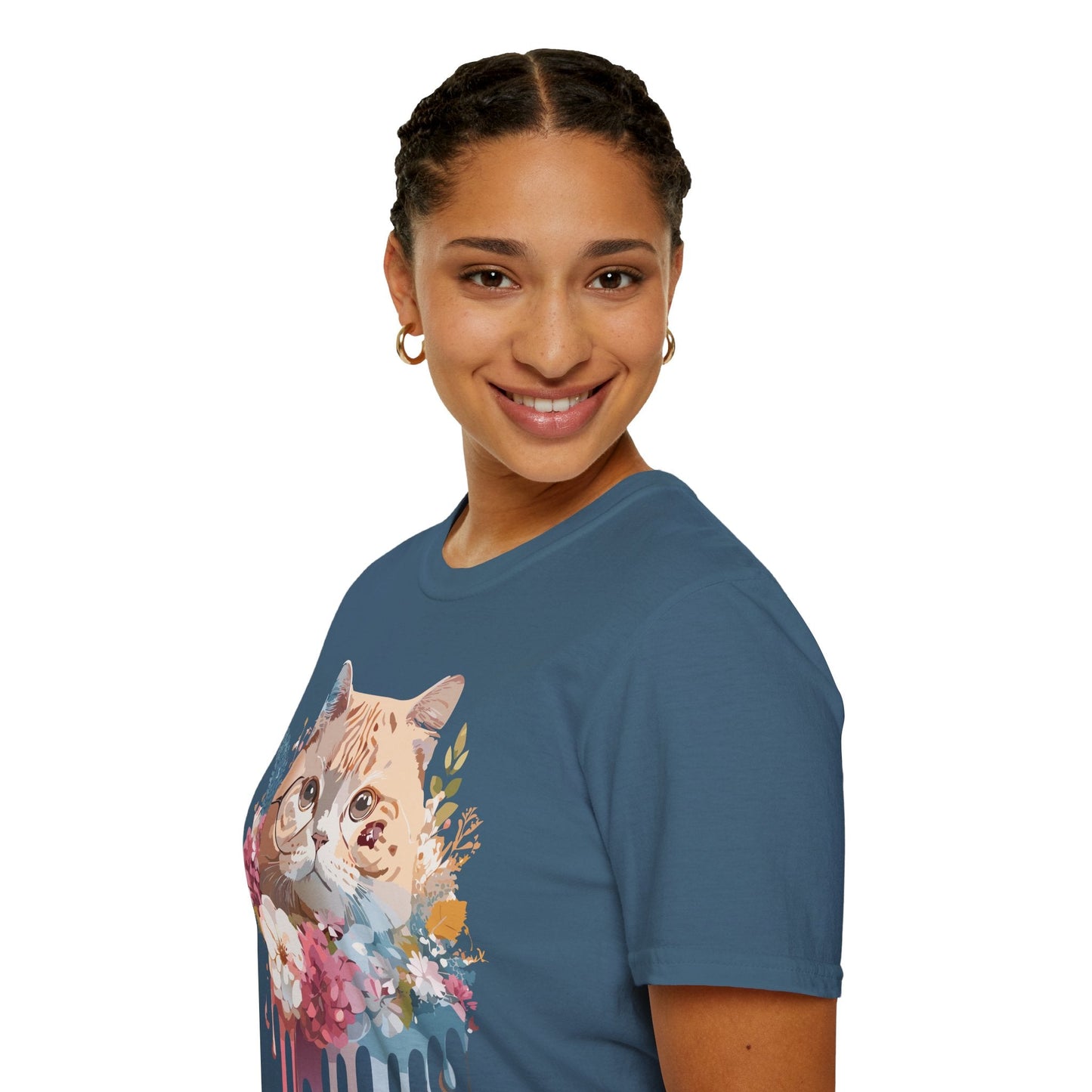 Cat Shirt Unisex Cat Tee Kitten Print Softstyle Gildan 64000