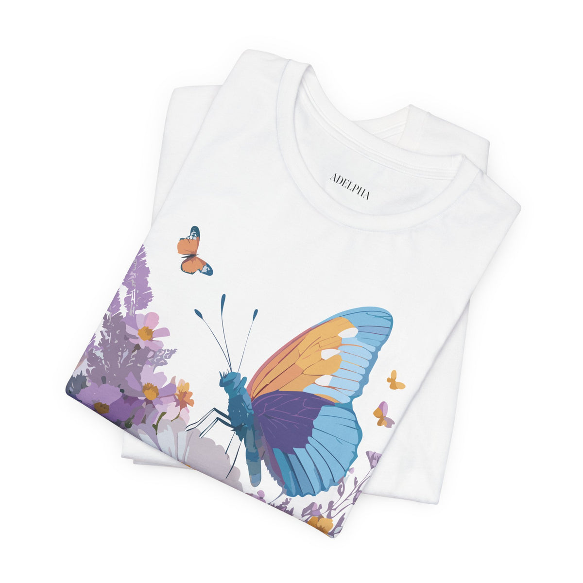 Butterfly Graphic Unisex Cotton Bella+Canvas Tee with Art Design n104