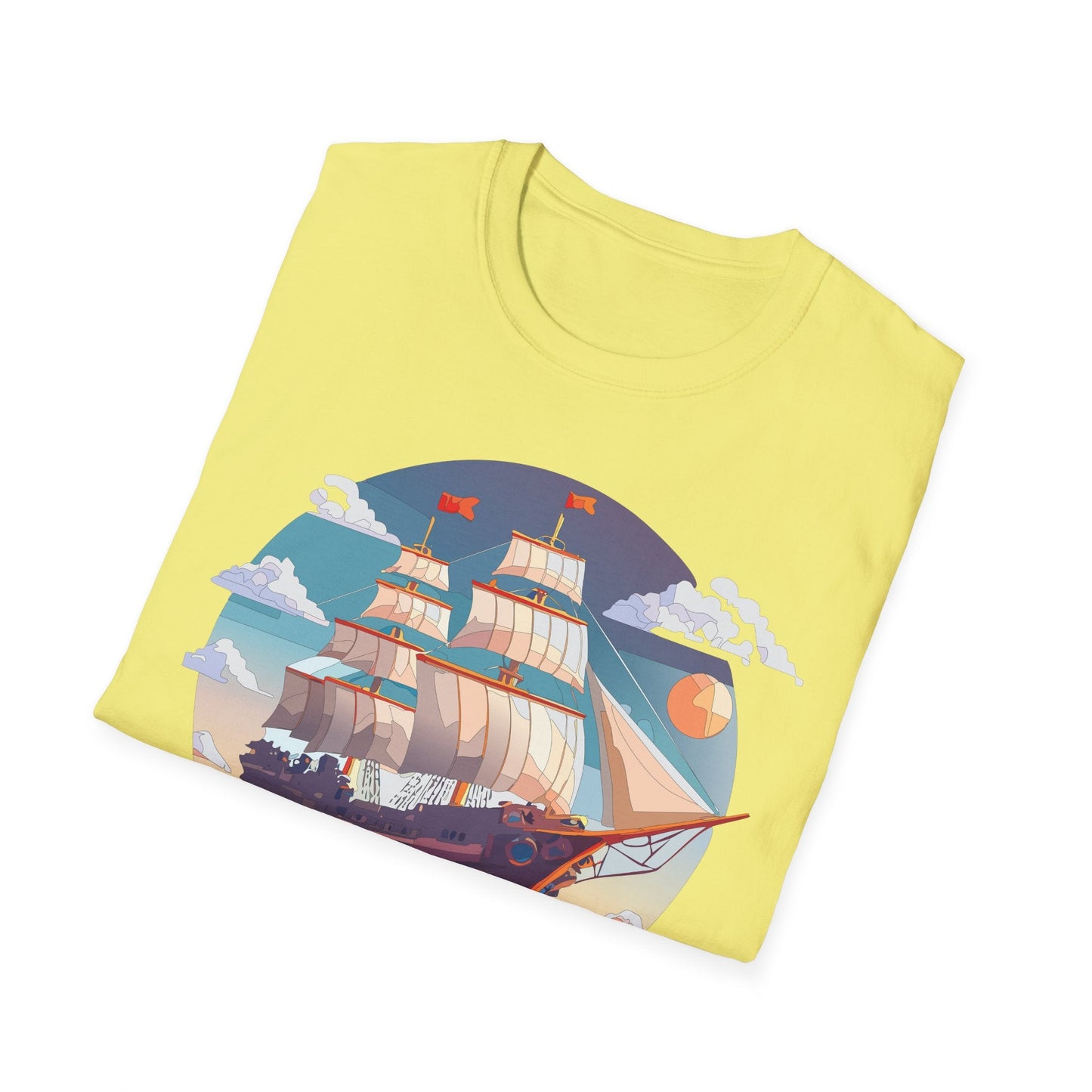 Nautical Ship T Shirts Frigate T Shirts Vessel Tee Shirt Unisex Softstyle T Shirt