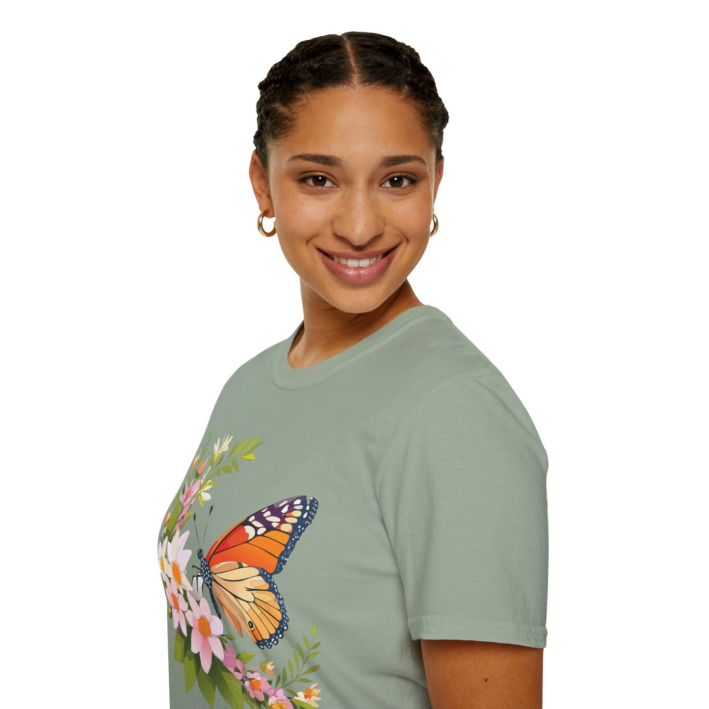 Monarch Butterfly T Shirt Unisex Softstyle Gildan 64000 100 Percent Cotton Tee Breathable