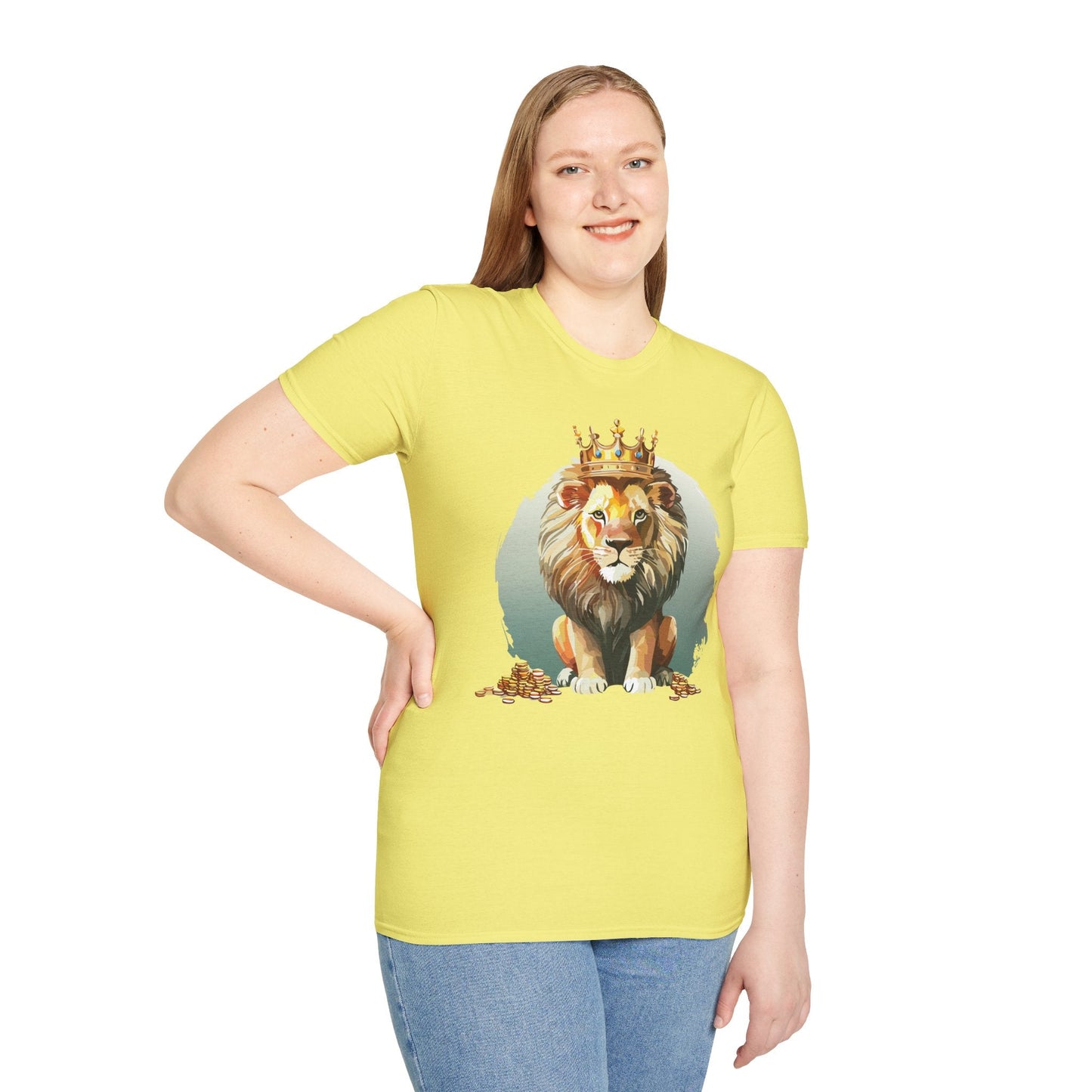 Unisex Lion Shirt Animal Tee Softstyle Gildan 64000 100 Percent Cotton Tee