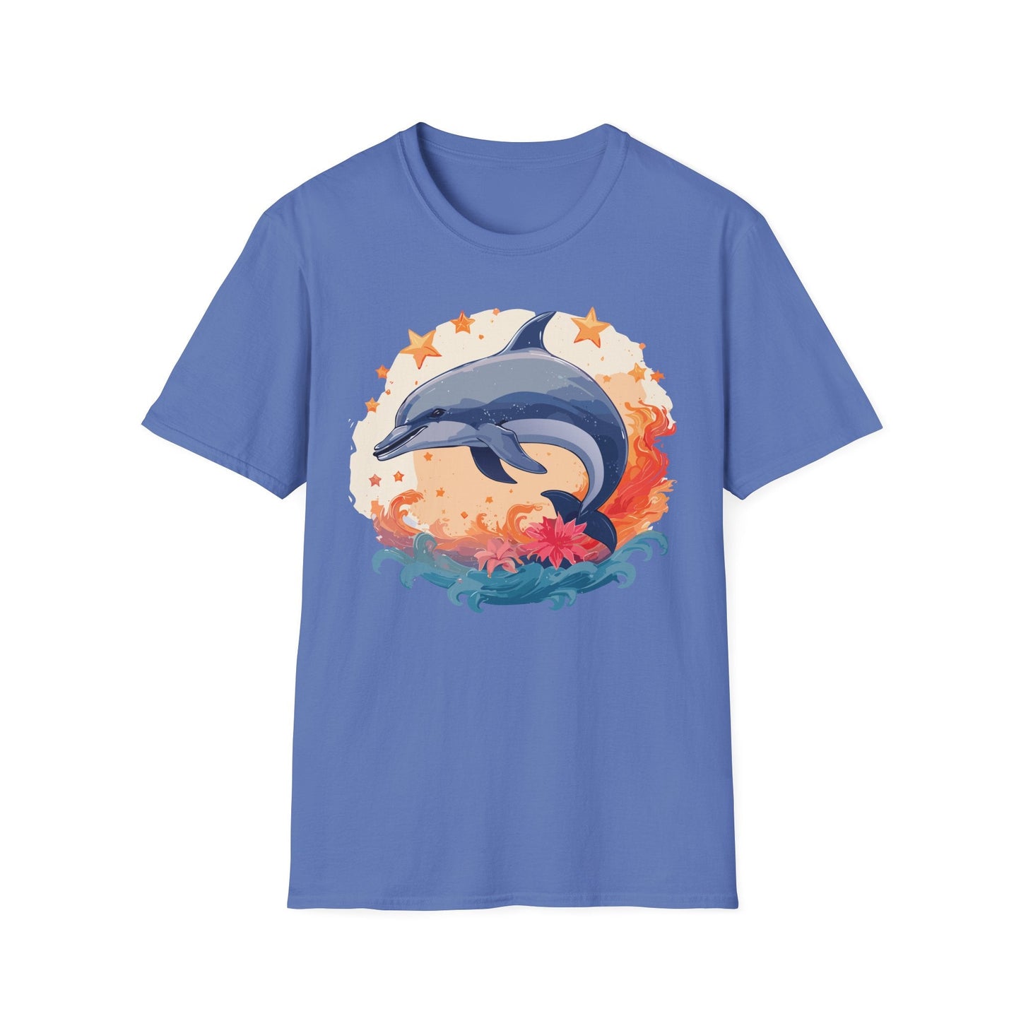 Dolphin Shirt Unisex Tee Gildan Softstyle 64000 100 Percent Ring Spun Cotton Comfort Wear