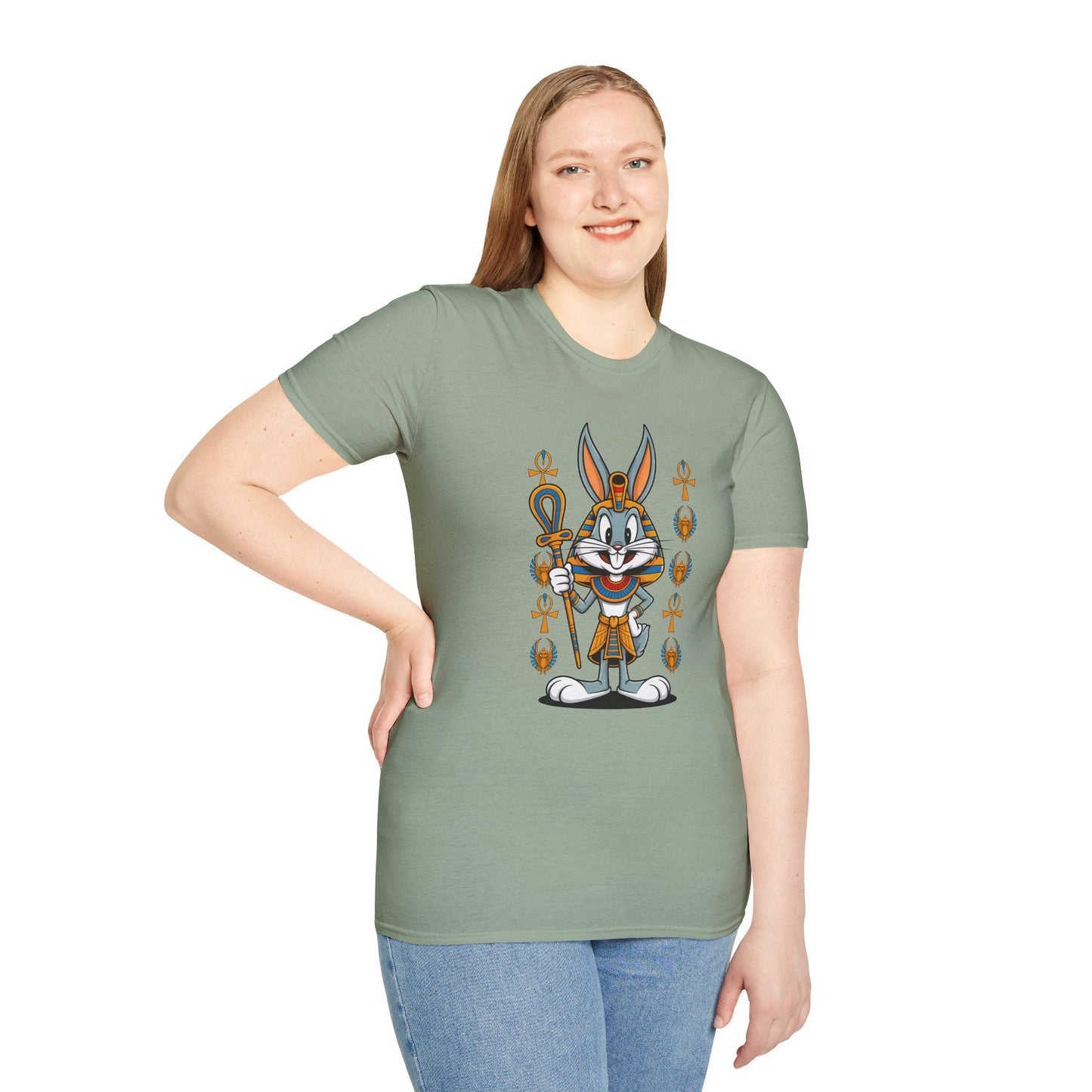 Cartoon Bunny Graphic Unisex Cotton Animal Animation Artwork Design Tee 31