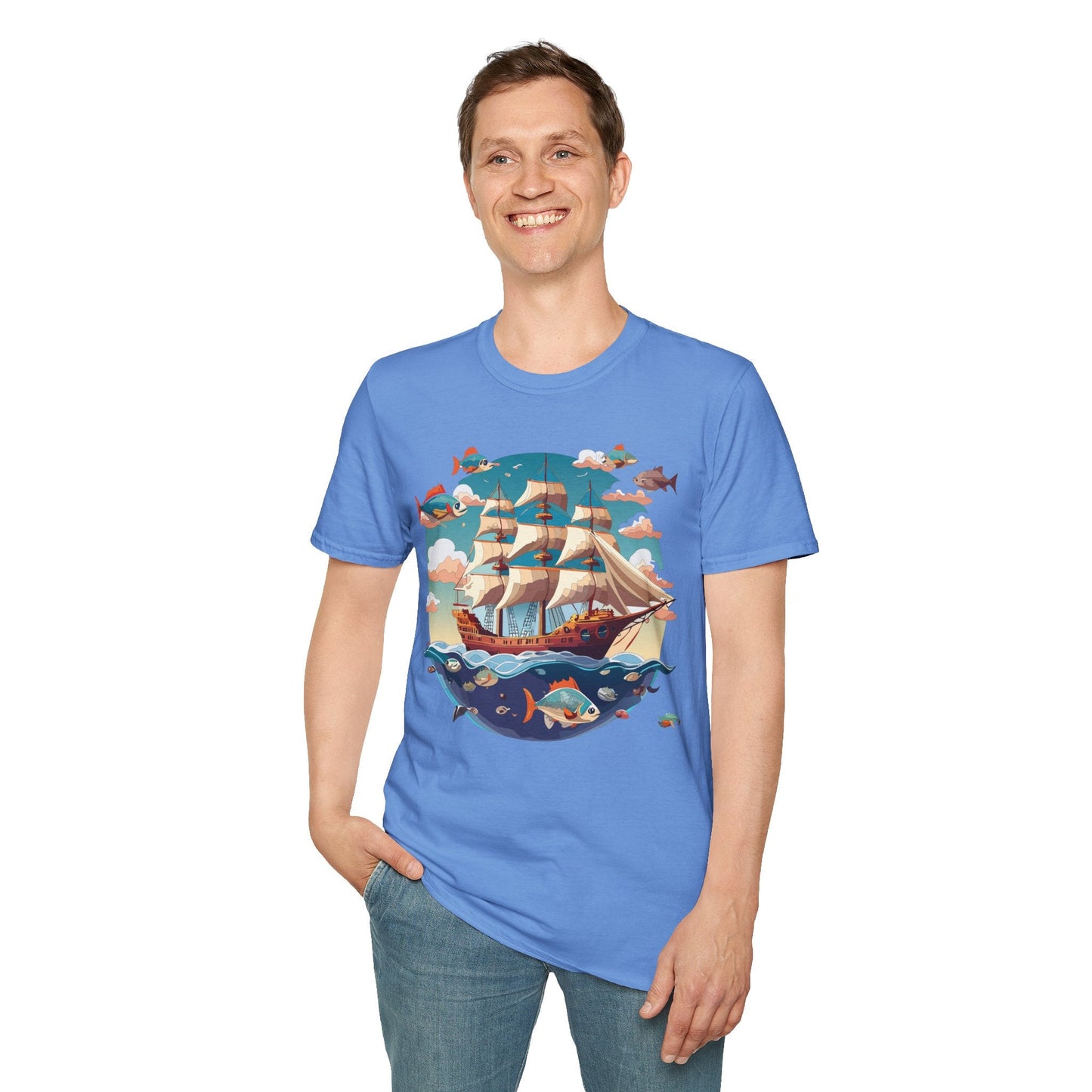Unisex Ship T Shirts Frigate Vessel Tee By Gildan 64000 Softstyle 100 Percent Ring Spun Cotton