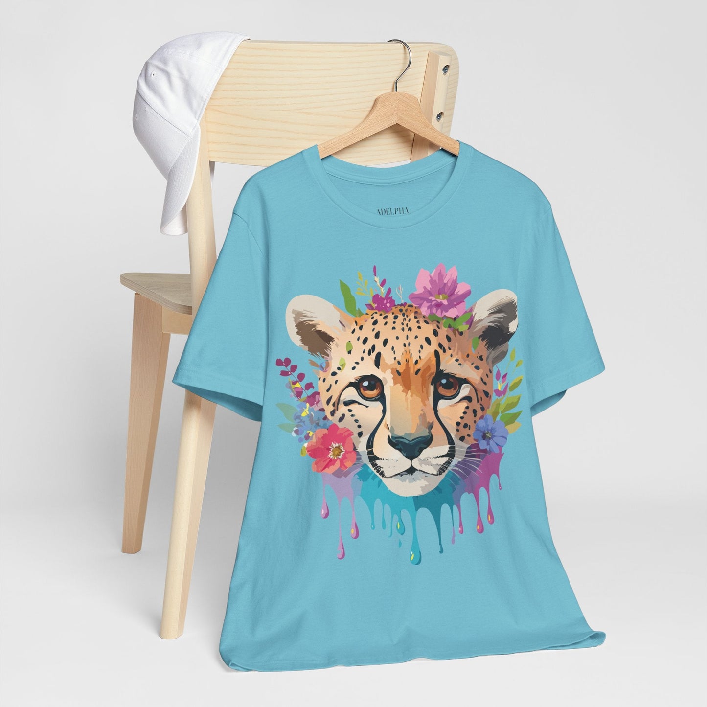 Adelpha Graphic Tee Cheetah Art Design Unisex Short Sleeve Shirt