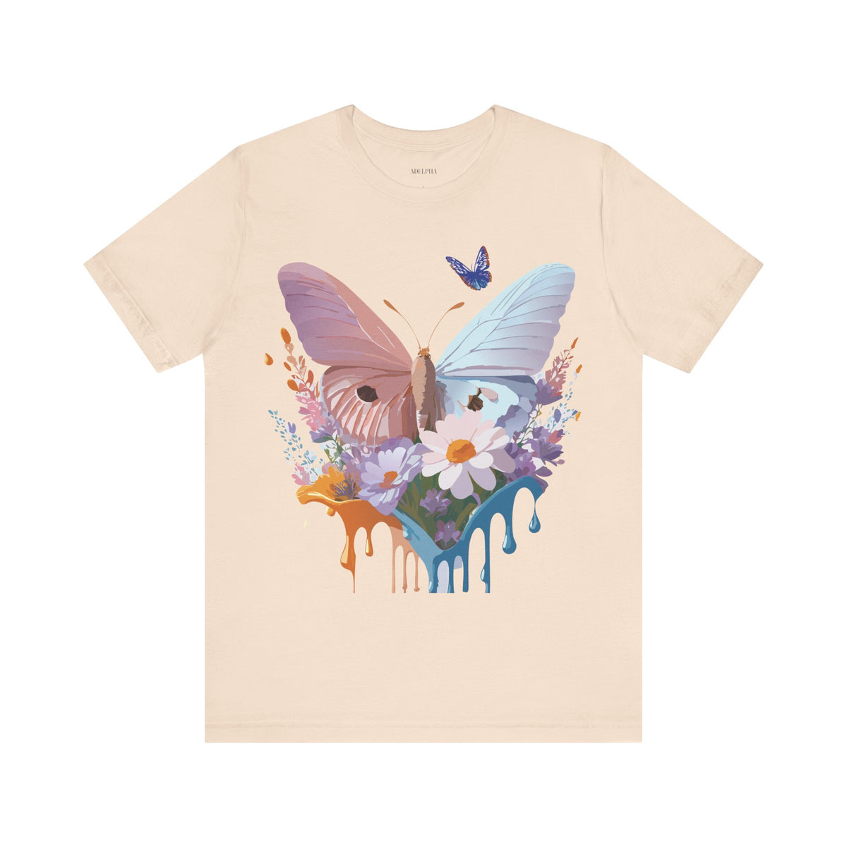 Butterfly Graphic Unisex Cotton Bella+Canvas Tee with Art Design n105