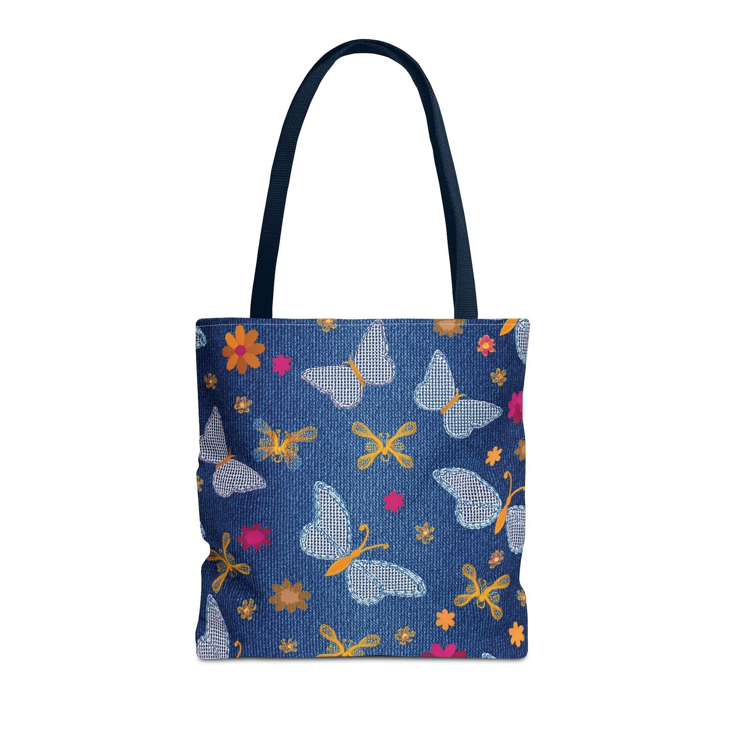 Denim Fabric Imitation Print Unisex Canvas Bag Poly Spun 3 Sizes Tote Bag 170