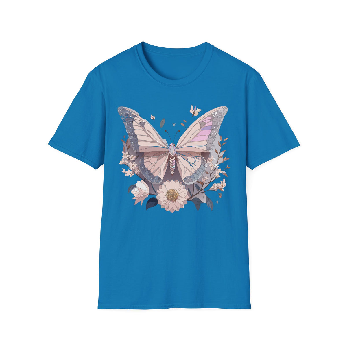 Pastel Butterfly Floral Wings Graphic Design Unisex 100 Cotton Gildan T-Shirt