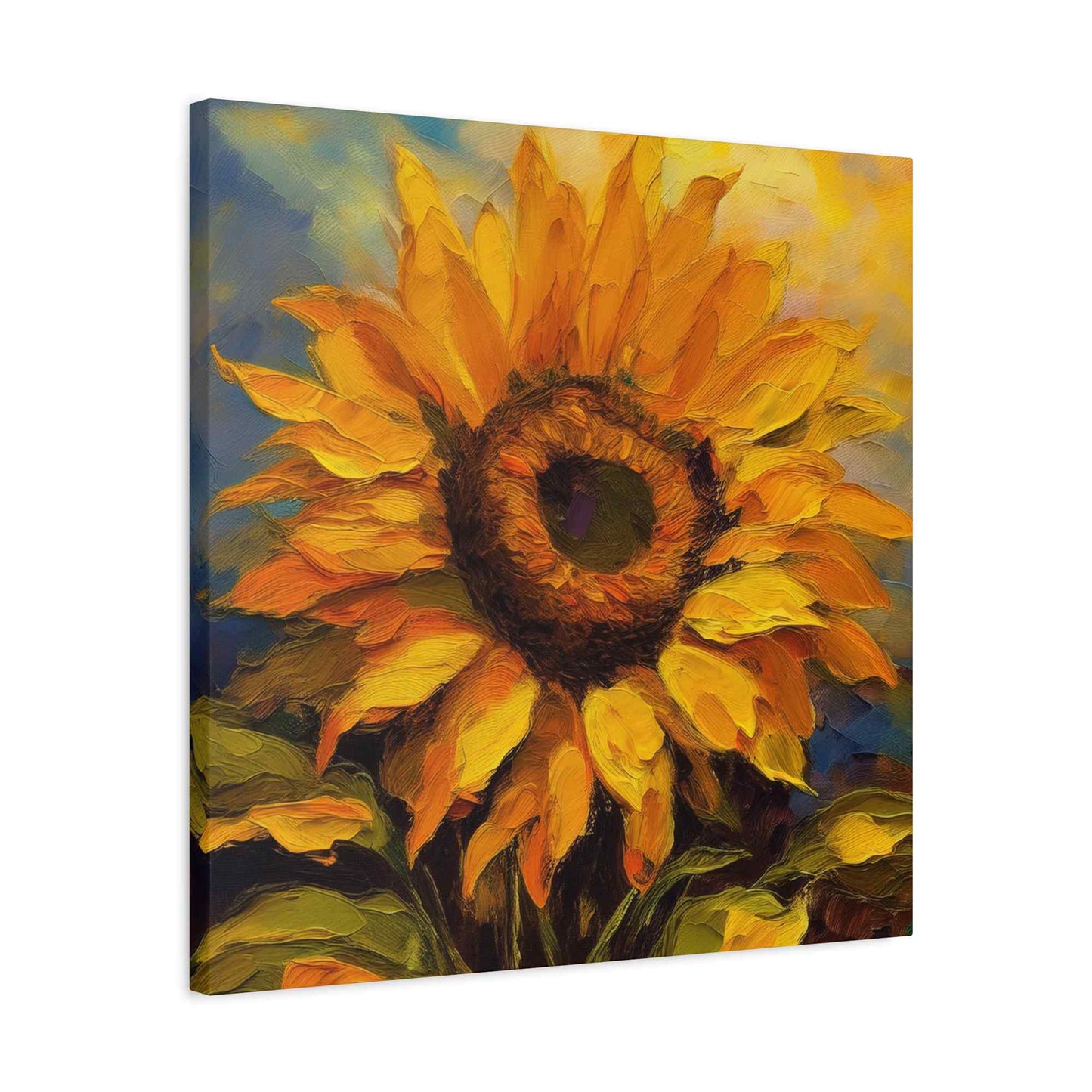 Sunflower Print Canvas, Flower Oil Paint Print 20x20, 24x24, 30x30, 32x32, 36x36, Floral Art Design Print Non-Frame MC-26