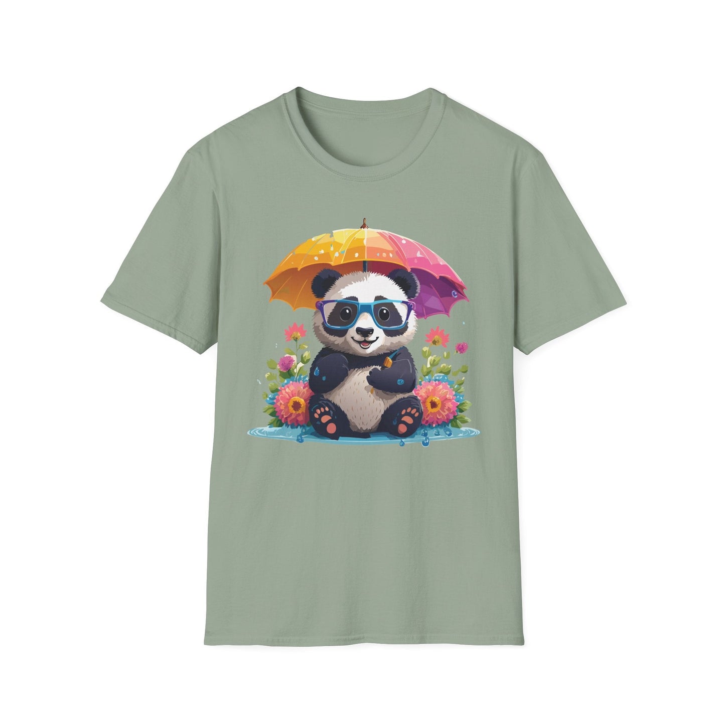 Unisex Panda Shirt Softstyle Tee 100 Percent Ring Spun Cotton Comfortable Animal Tee
