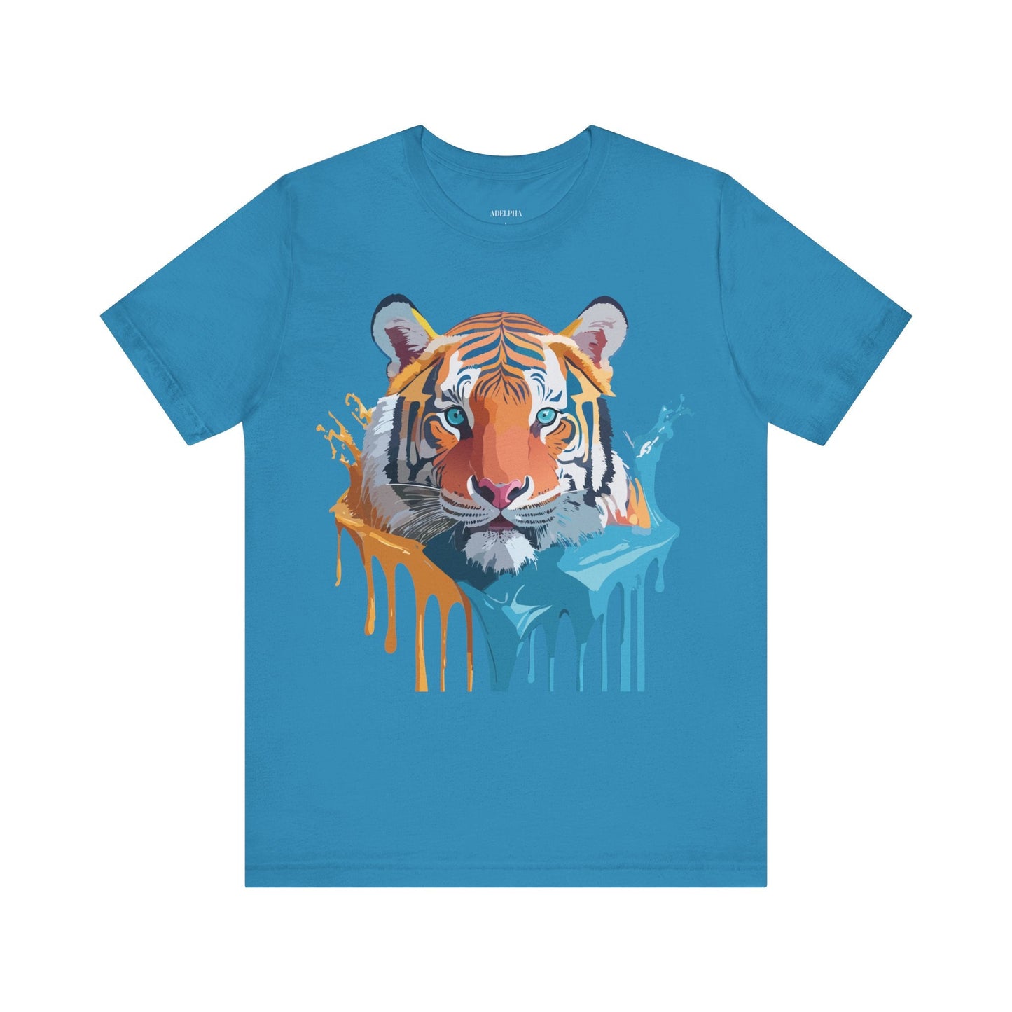 Tiger Graphic Tee Unisex Short Sleeve Shirt Featuring Vintage Inspired Artwork By Adelpha