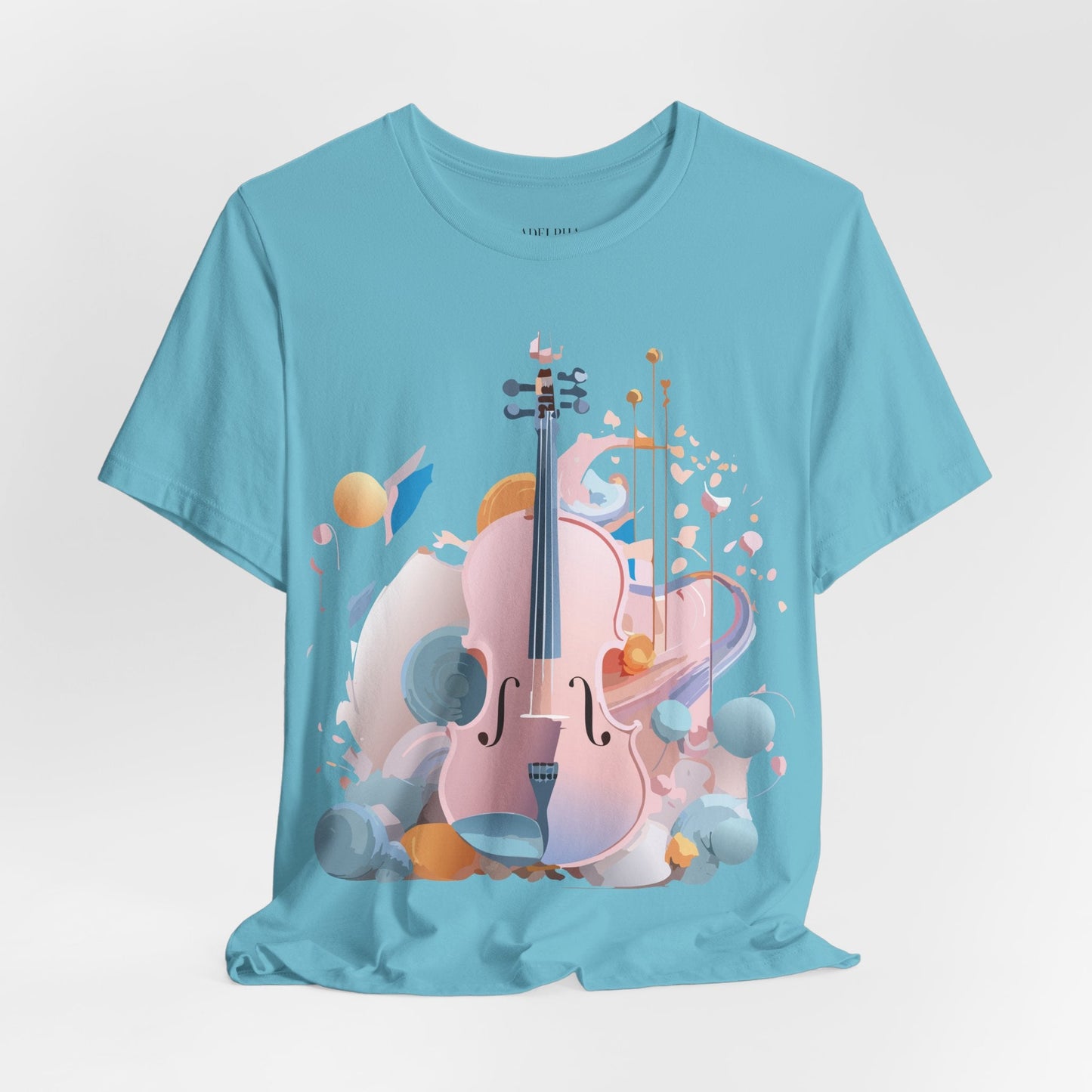 Music Graphic Unisex 100 Cotton Vintage Art with Musical Elements Tee 16