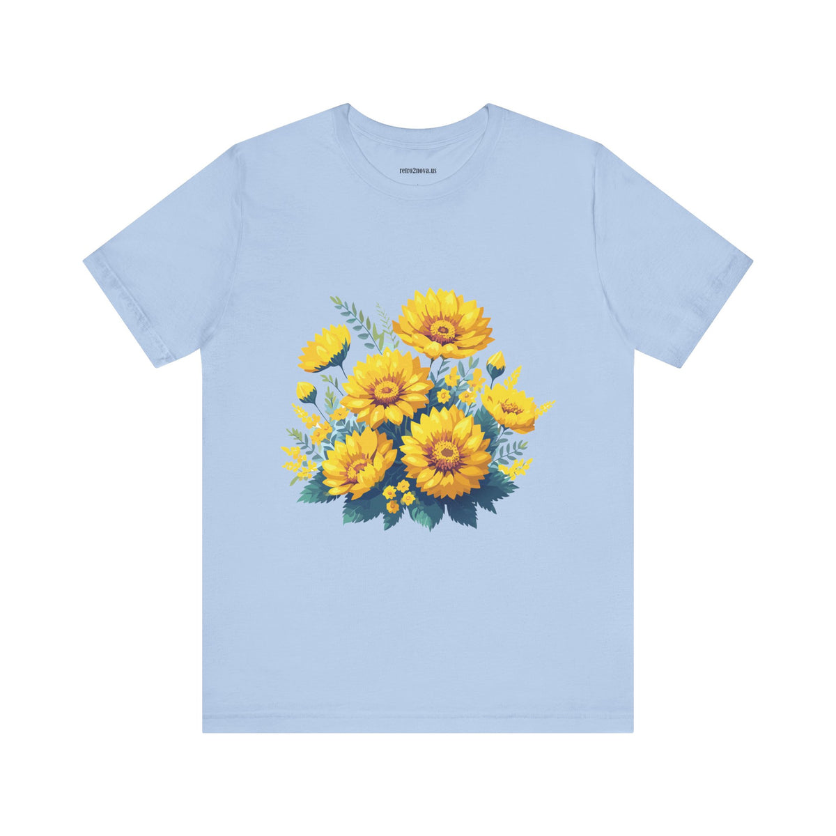 Floral Graphic Unisex Cotton Bella+Canvas Tee with Flowers Design ab16
