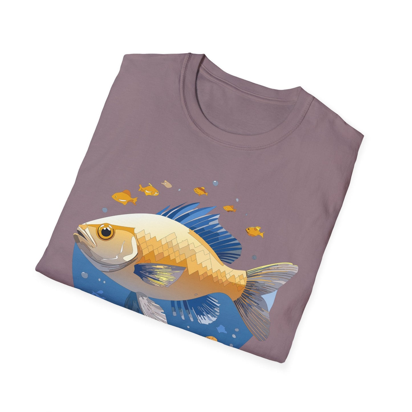 Fish Art Graphic Tee Shirt Unisex Gildan Softstyle 64000 100 Percent Ring Spun Cotton