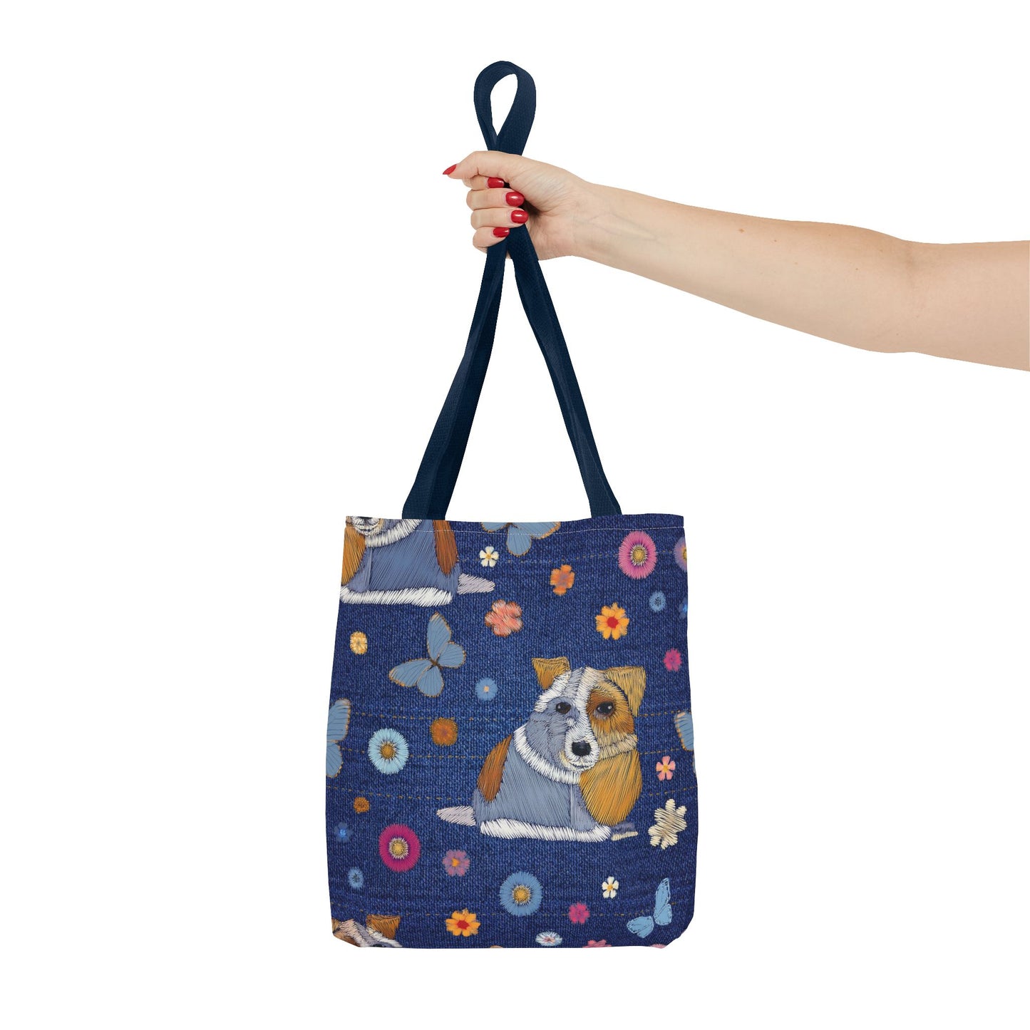 Denim Fabric Imitation Print Unisex Canvas Bag Poly Spun 3 Sizes Tote Bag 191